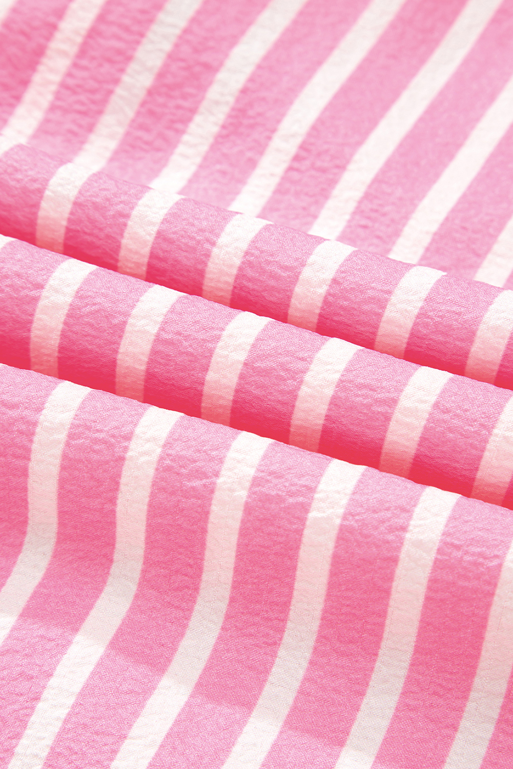 Pink Stripe Buttoned Front Long Sleeve Top and Pants 2 Piece Sleepwear - loveforevers