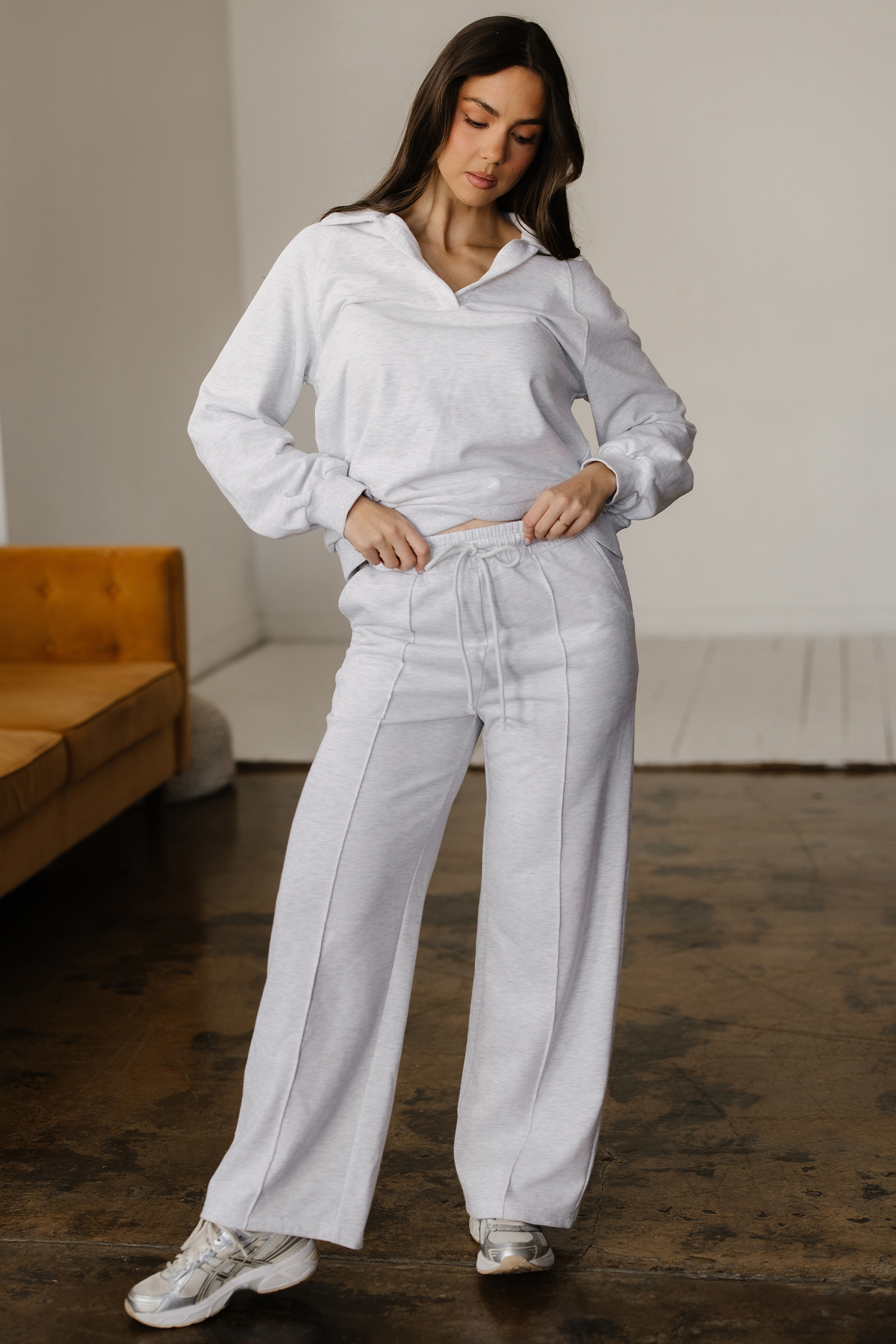 Light Grey Polo Tee Casual Pant Set - loveforevers