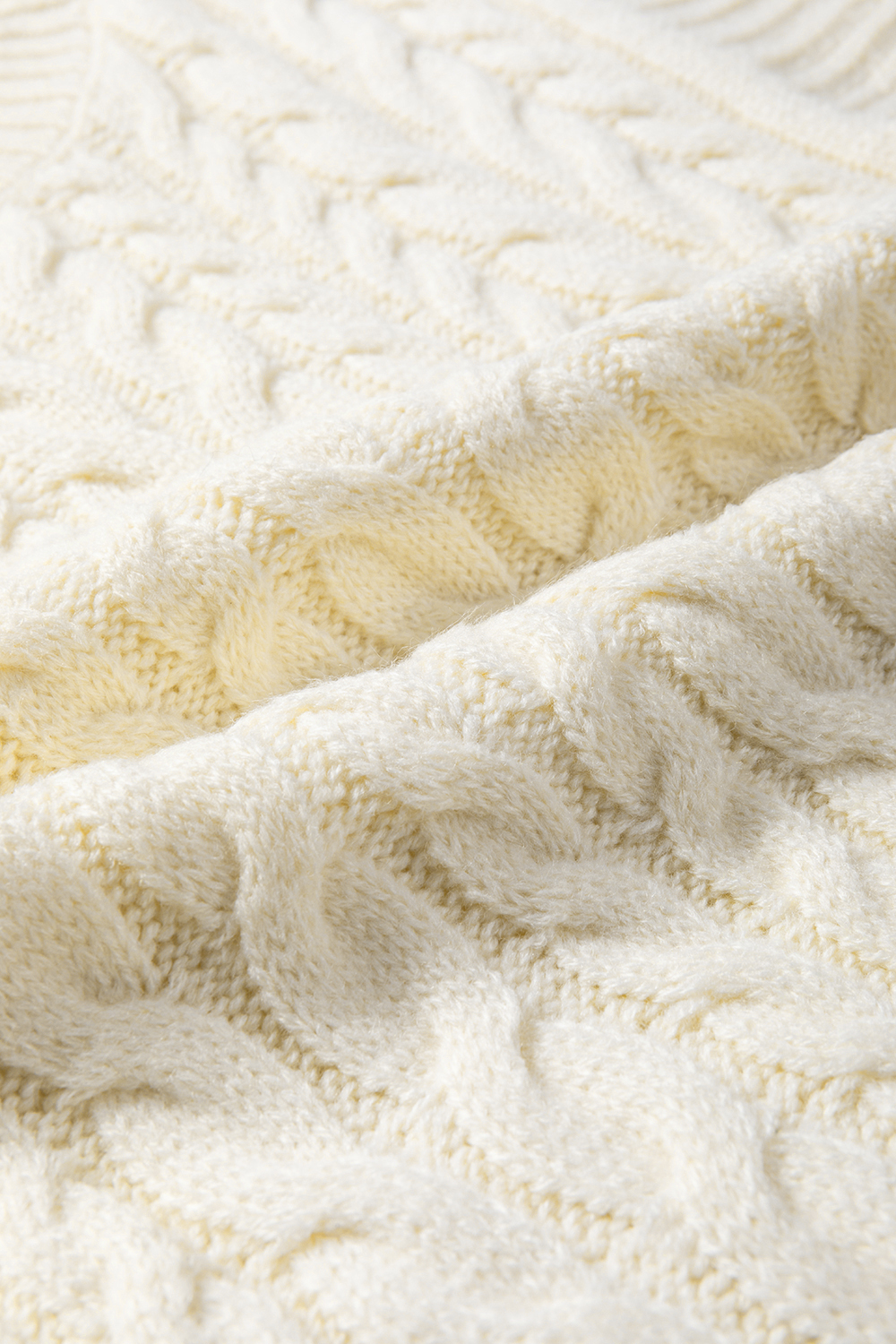 Oatmeal Cable Knit High Neck Sweater Vest - loveforevers