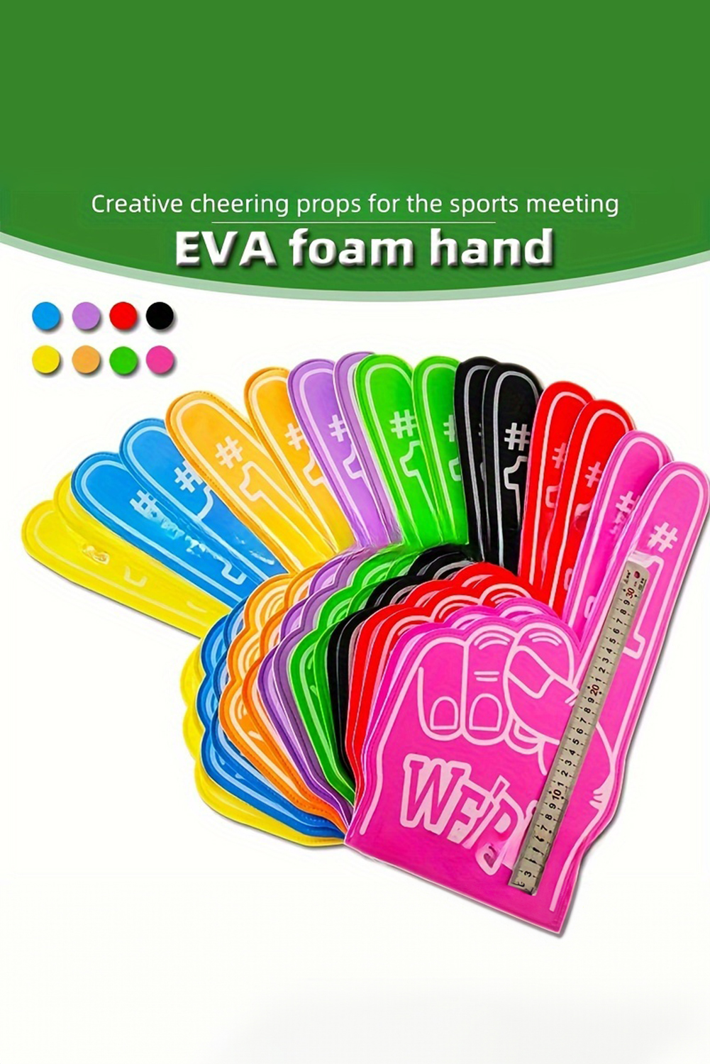 Black WE'RE NO.1 Game Day EVA Foam Cheering Gloves - loveforevers
