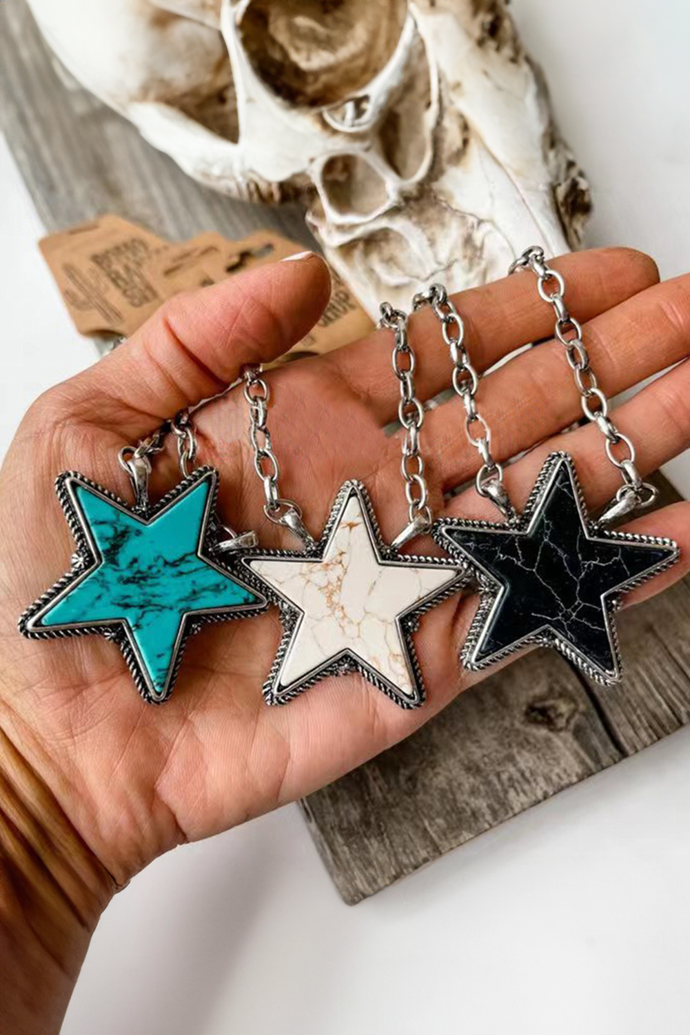 White Star Shape Pendant Chain Necklace - loveforevers