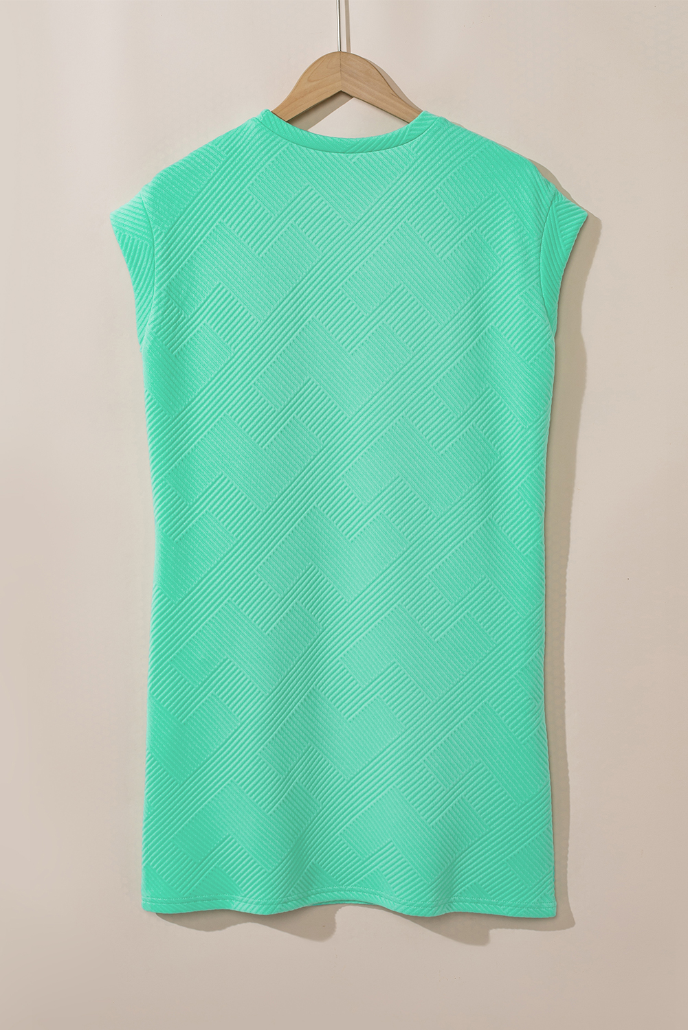 Mint Green Textured Cap Sleeve T Shirt Dress - loveforevers