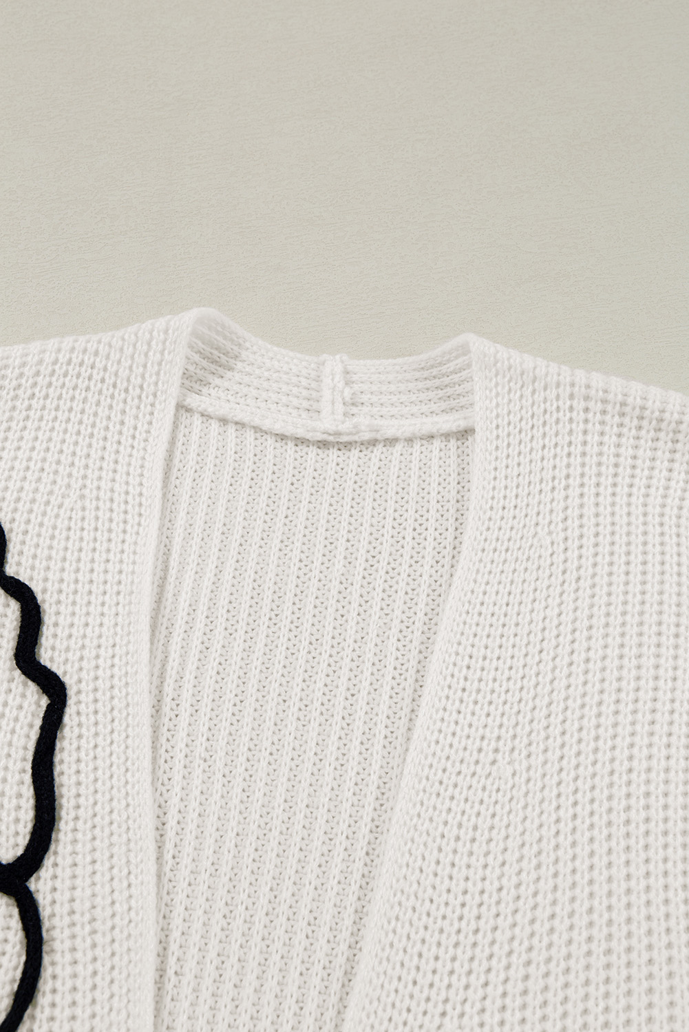 Black Flower Embroidered Drop Shoulder Open Front Duster Cardigan - loveforevers