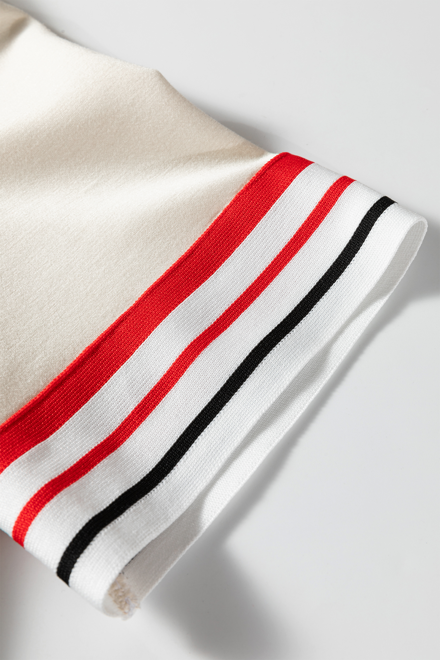 Jet Stream Contrast Striped Trim Crewneck T Shirt Loose Straight Pants Set - loveforevers