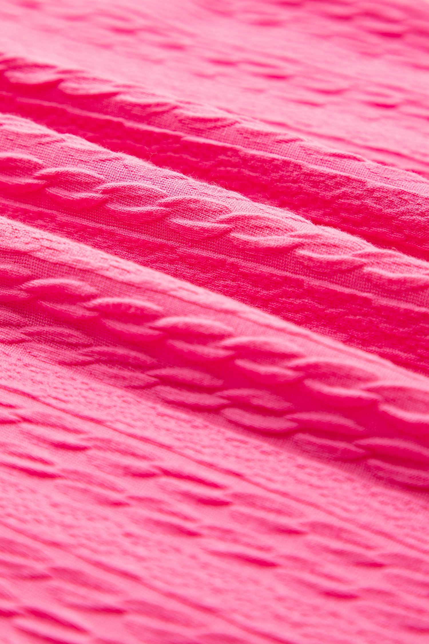 Bright Pink Textured Color Block Trim Loose Tee Drawstring Shorts 2pcs Set - loveforevers