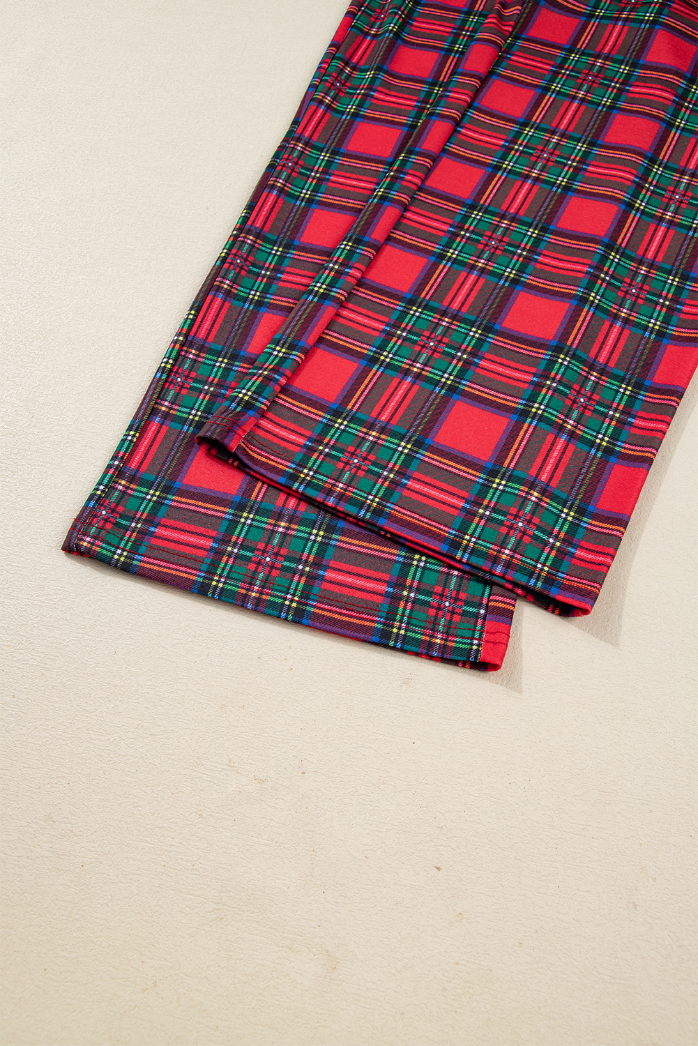 Red Plaid Mama Graphic Christmas Holiday Crewneck Pullover and Pants Two Piece Lounge Set - loveforevers