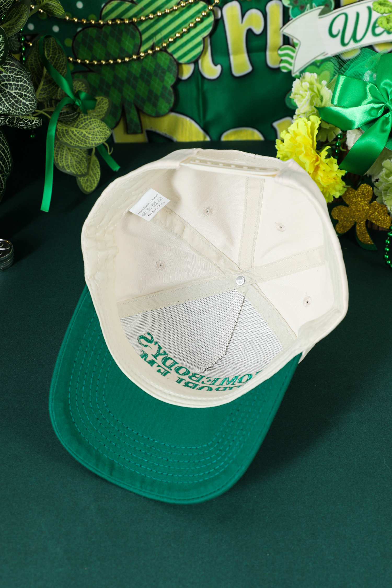 Dark Green SOMEBODYS PROBLEM Embroidered Two-tone Baseball Cap - loveforevers