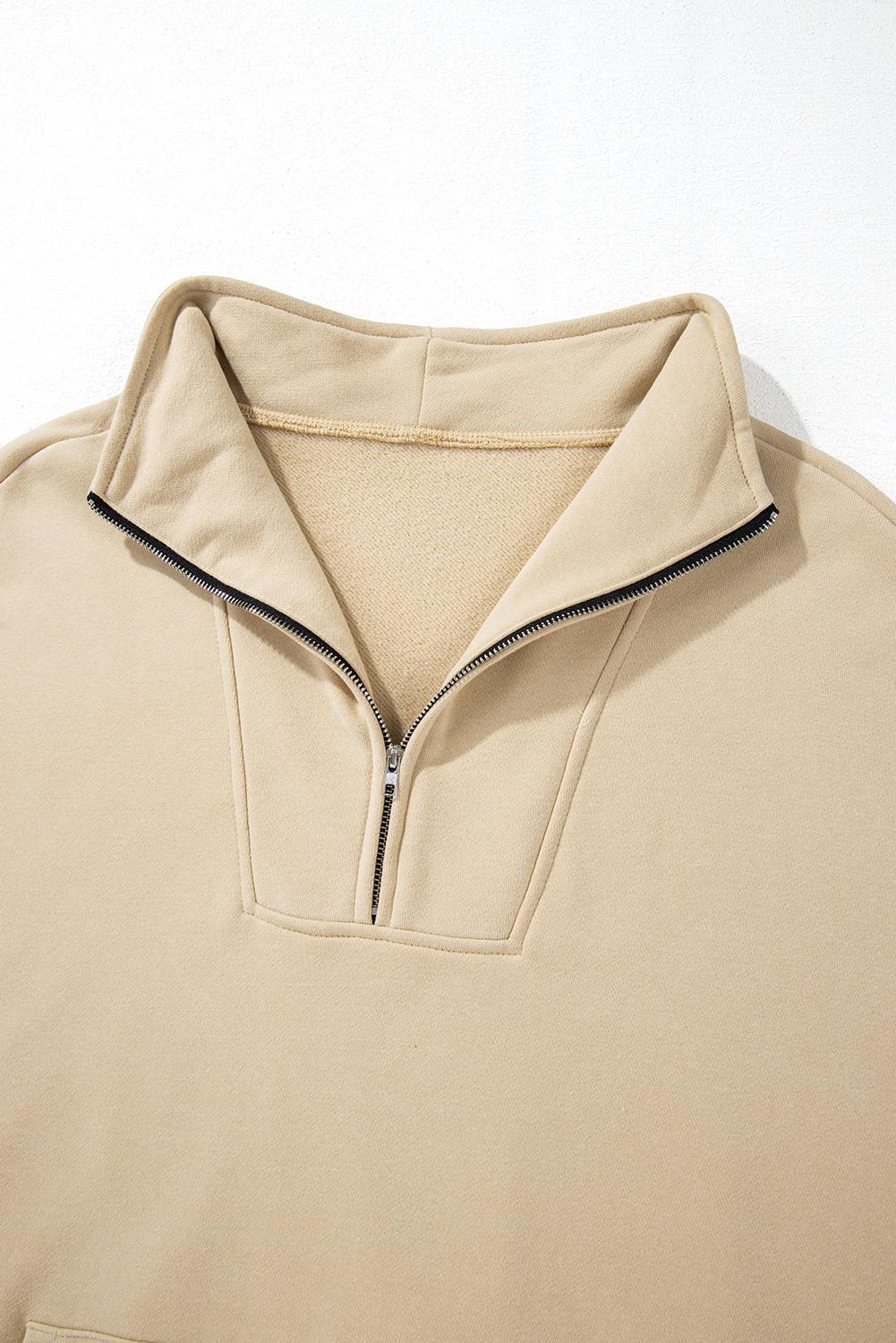 Bonbon Zip-up Stand Neck Kangaroo Pocket Sweatshirt - loveforevers