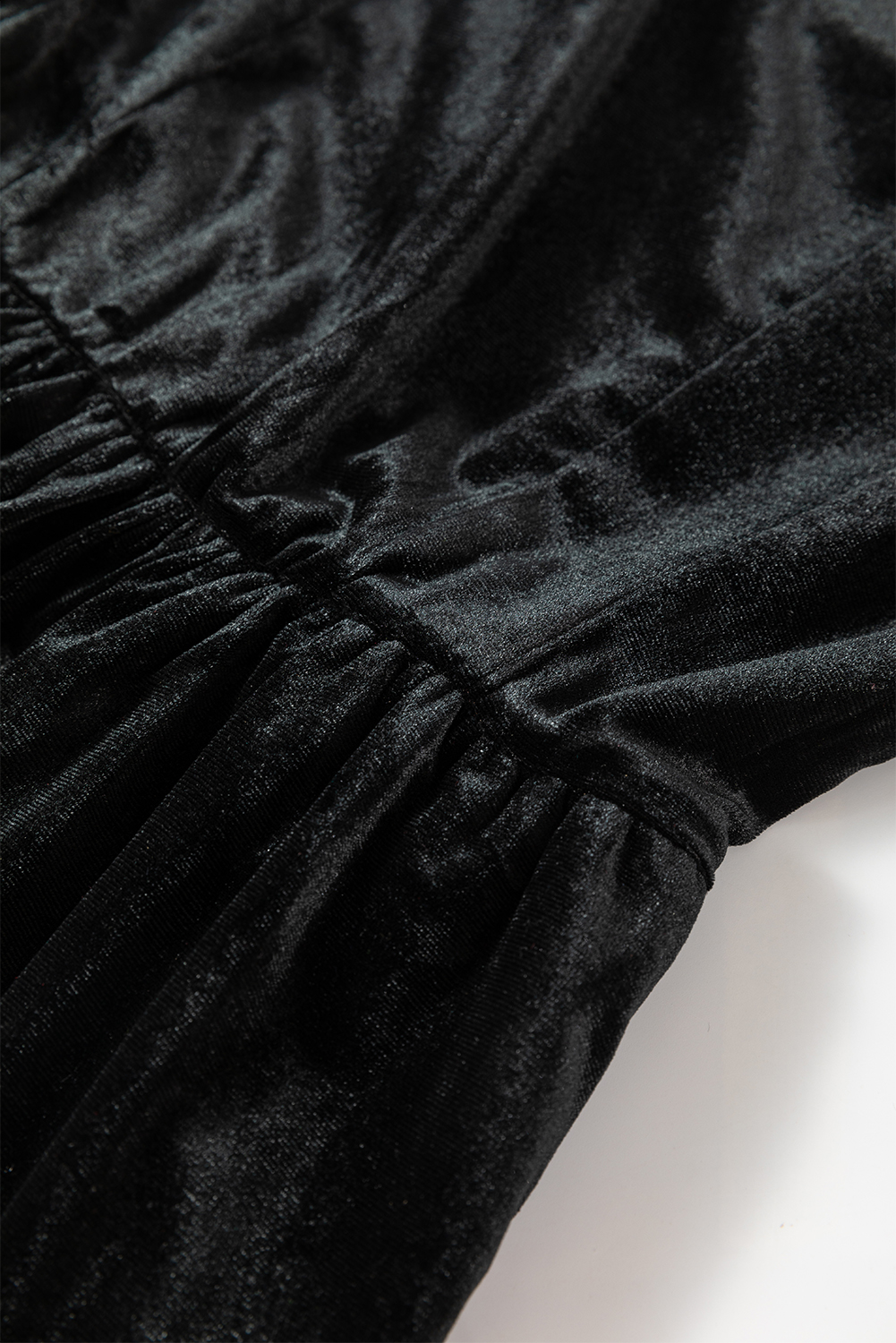 Black Velvet Square Neck Sleeveless High Waist Mini Dress with Pockets - loveforevers