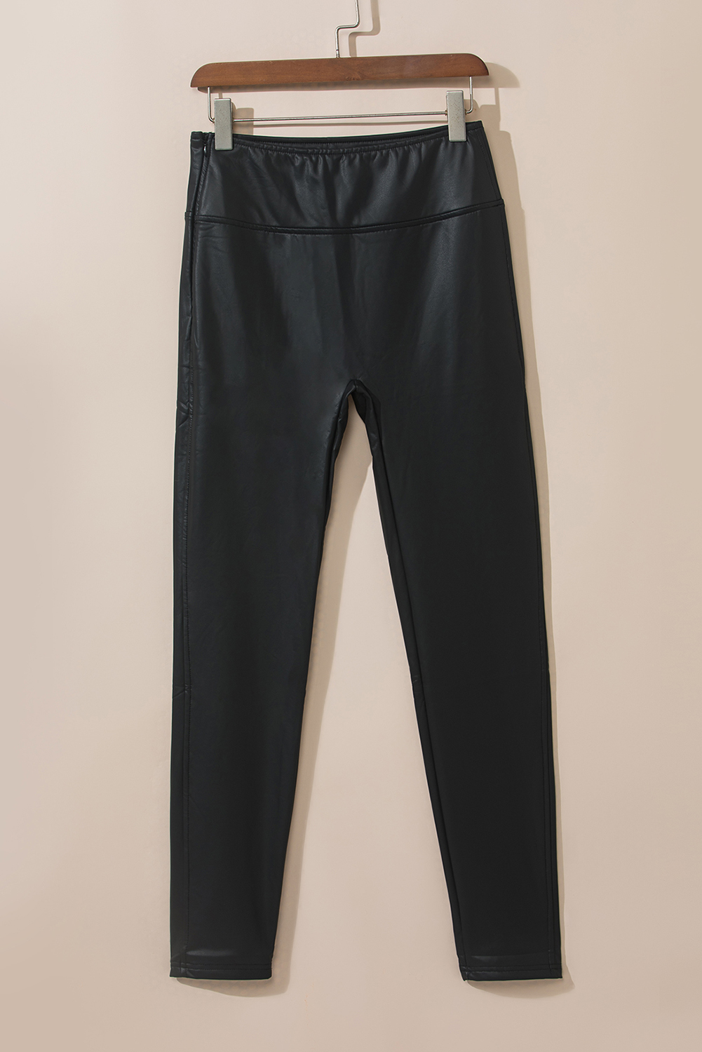 Black Faux Leather Skinny Leggings - loveforevers