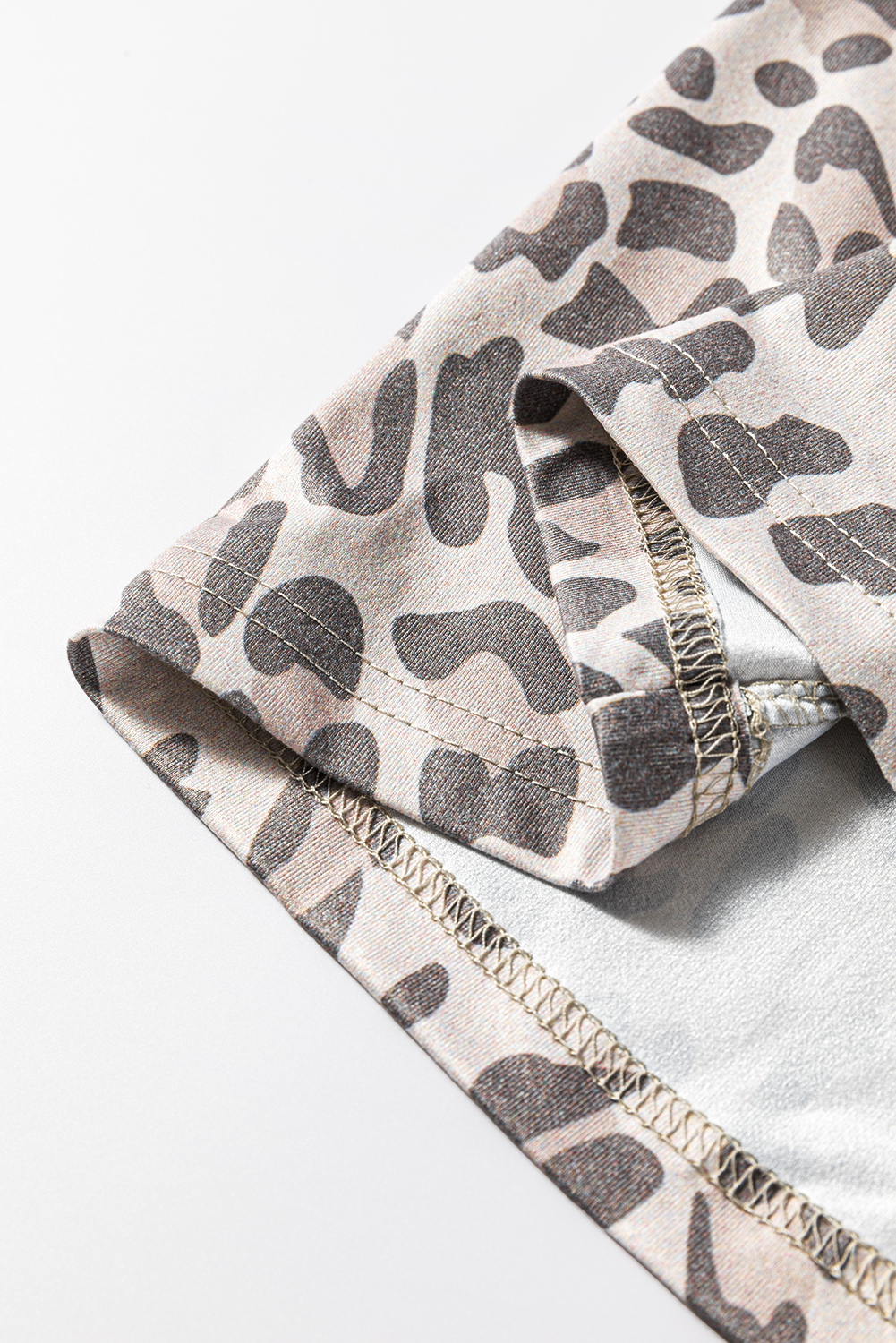 Gray Leopard Print V Neck Loose Fit Mini Dress - loveforevers