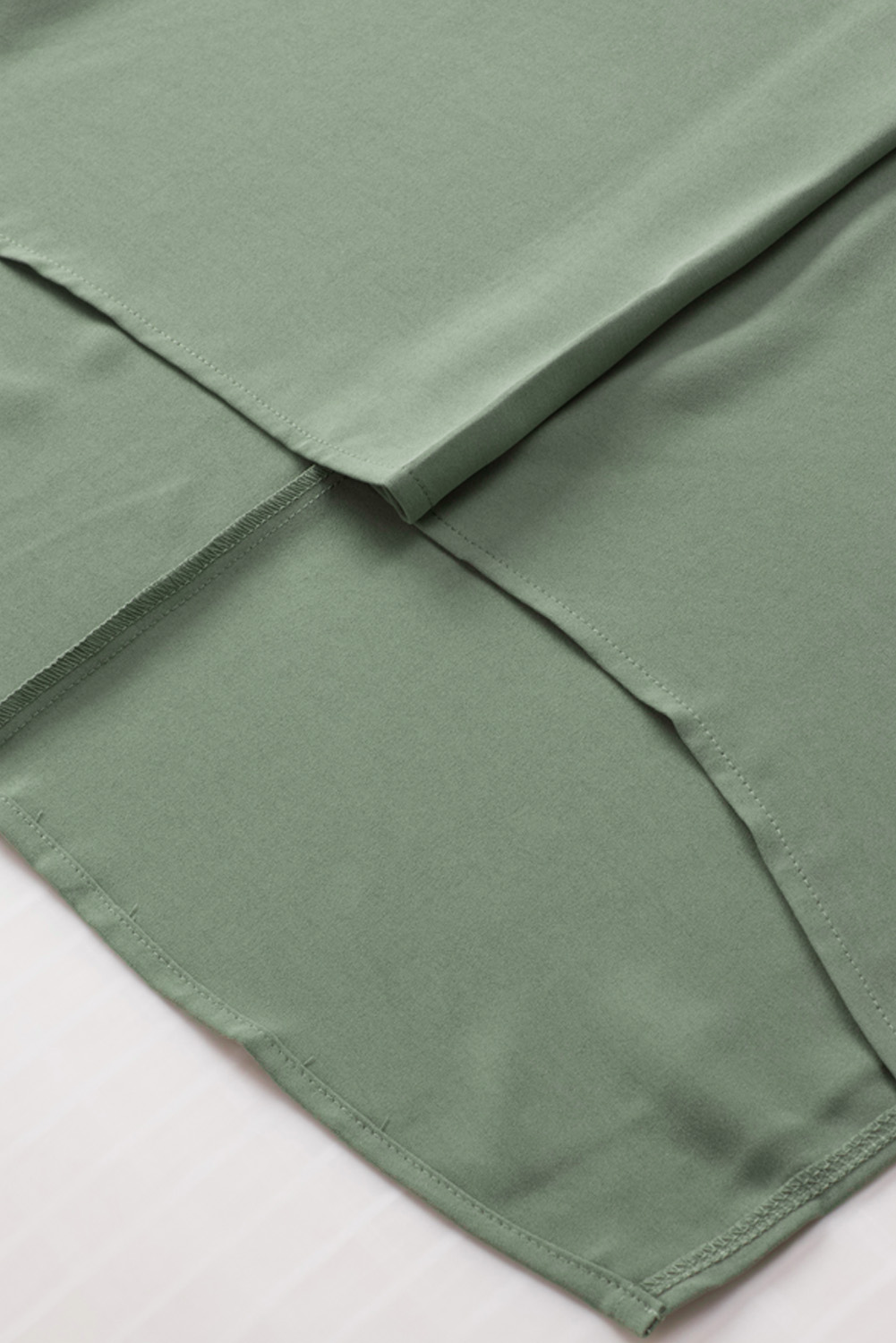 Green V Neck 3/4 Sleeve High Low Hem Shirt - loveforevers