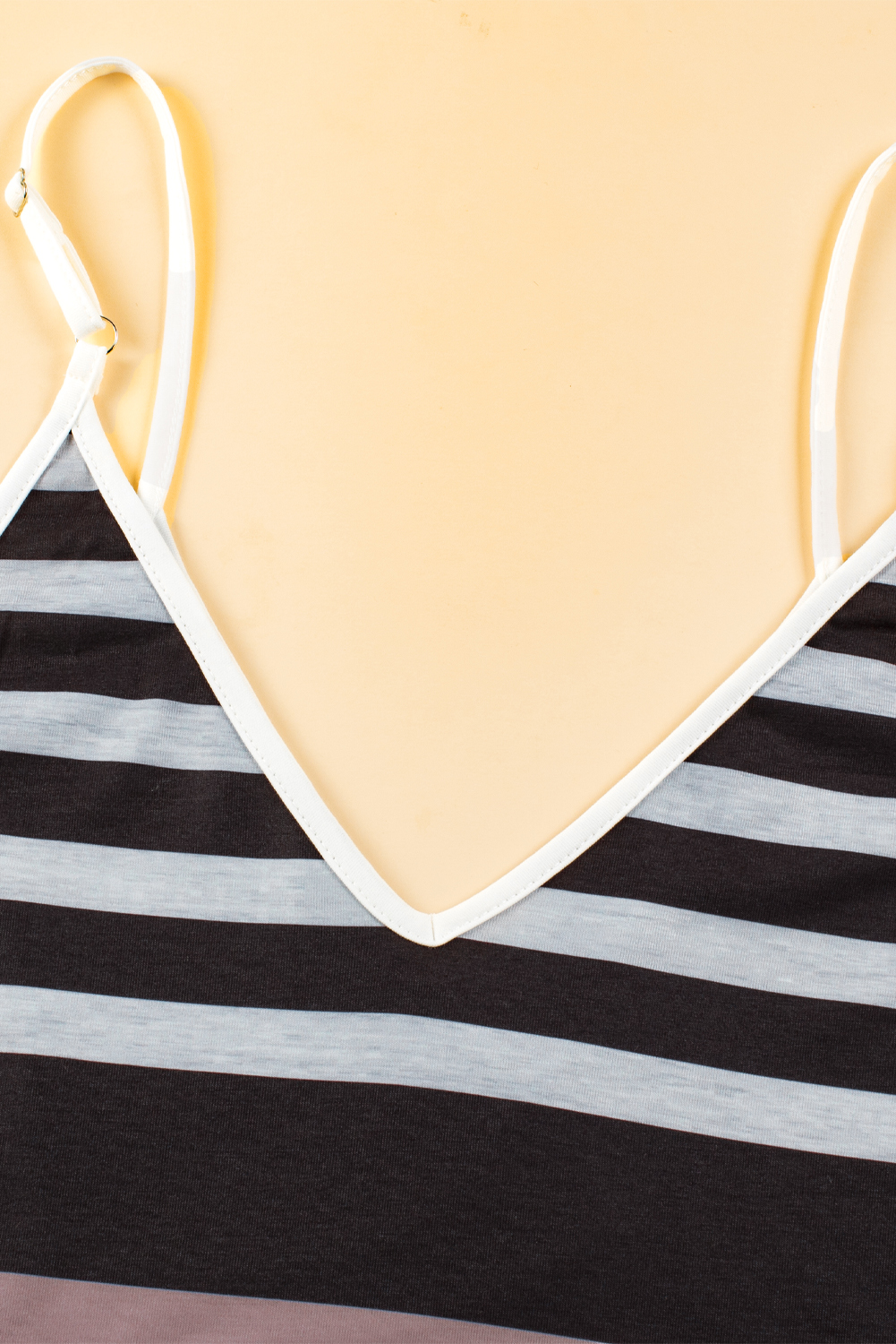 Multicolour Mixed Stripes Spaghetti Straps V Neck Maxi Dress - loveforevers