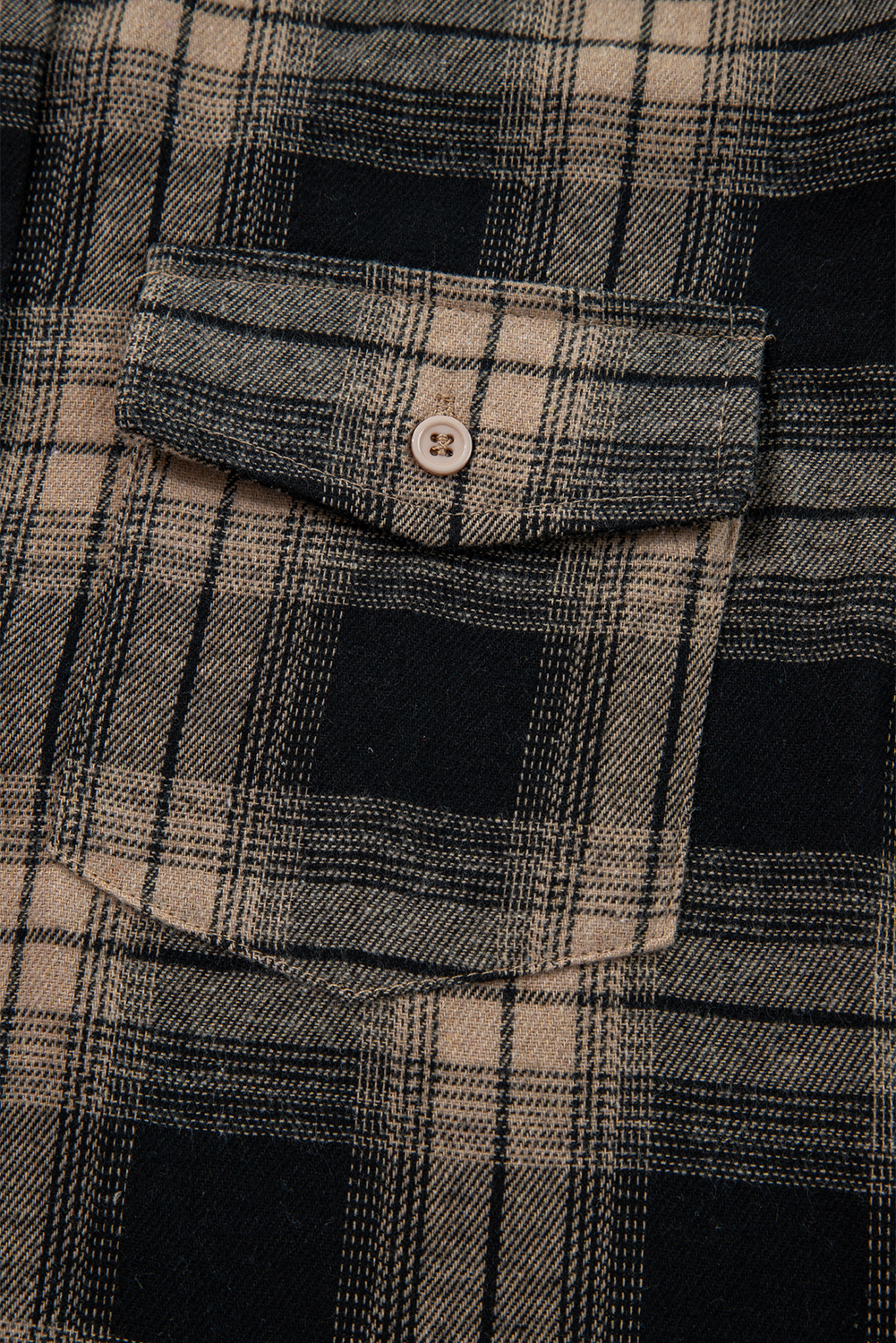 Multicolour Retro Plaid Double Flap Pocket Brushed Shacket - loveforevers
