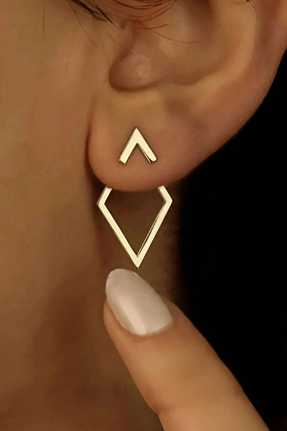 Gold Rhombus Shape Plated Alloy Stud Earrings - loveforevers