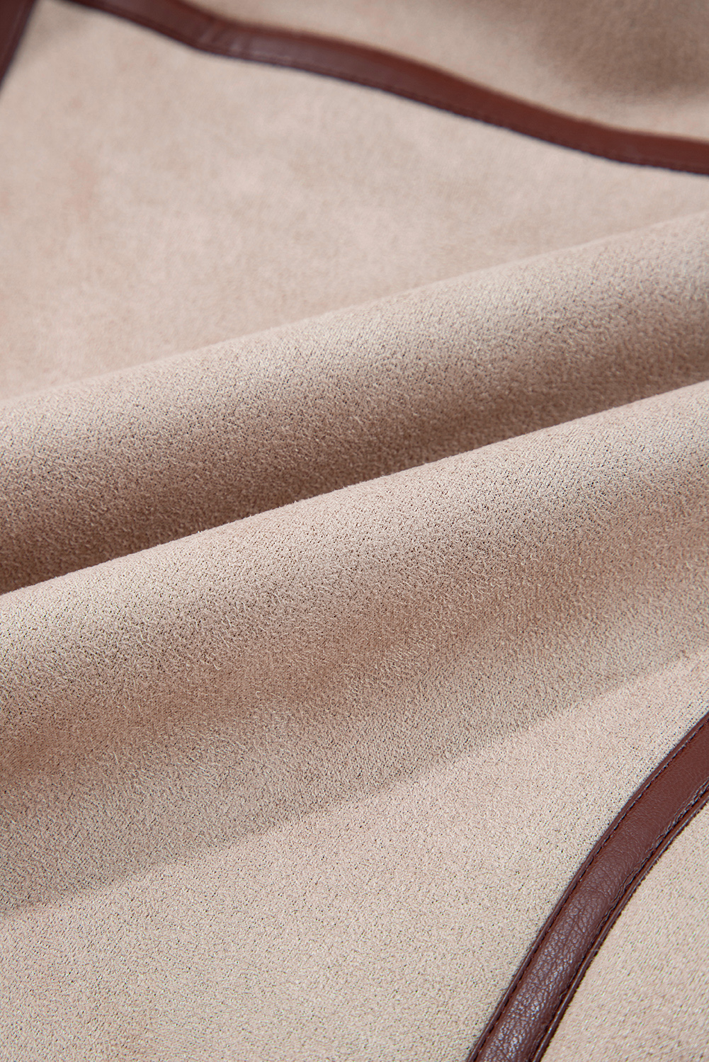 Dark Khaki Sherpa Lined Faux Suede Lapel Collar Vest - loveforevers