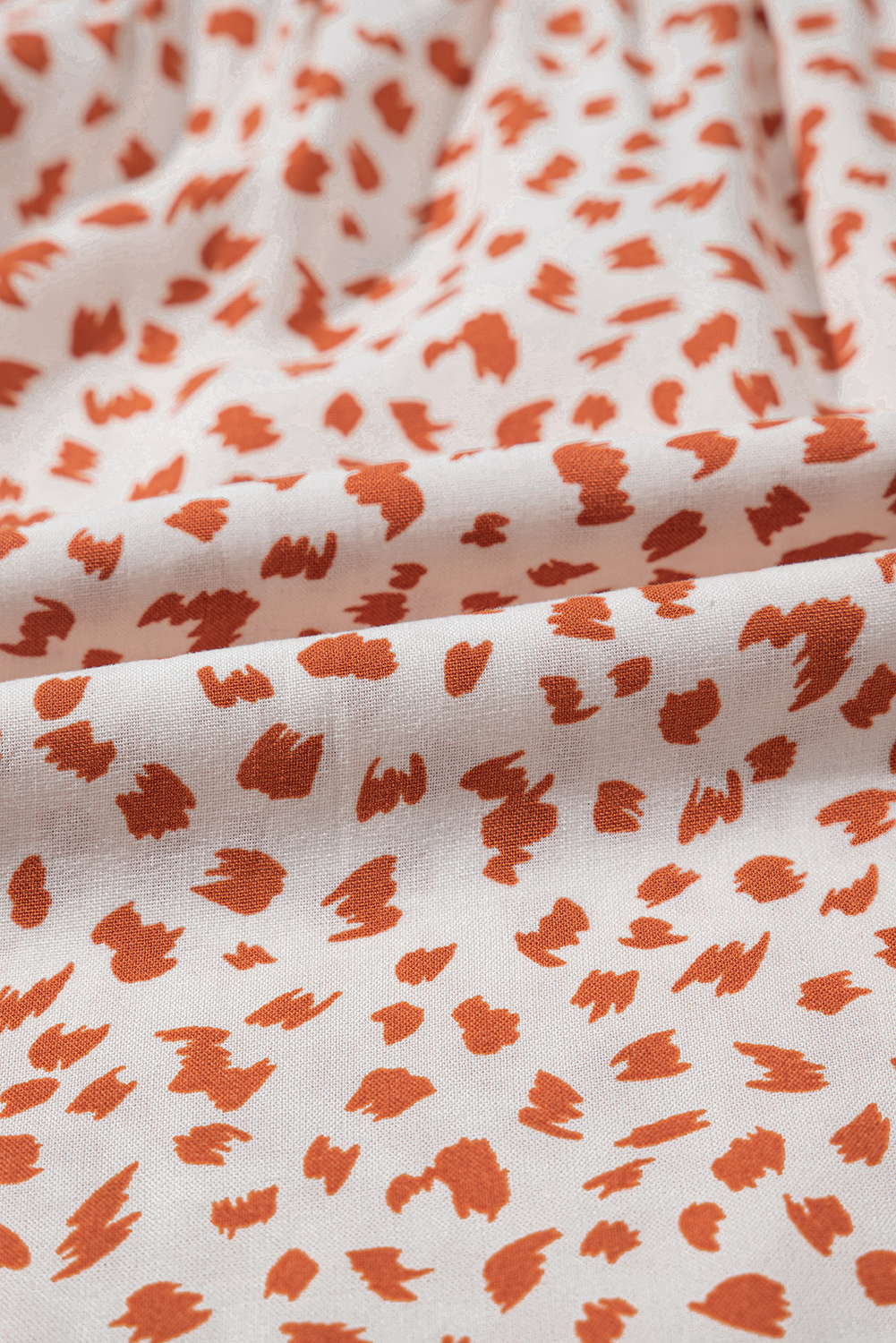 Red Printed Embroidery Detail Tie Split Neck Blouse - loveforevers
