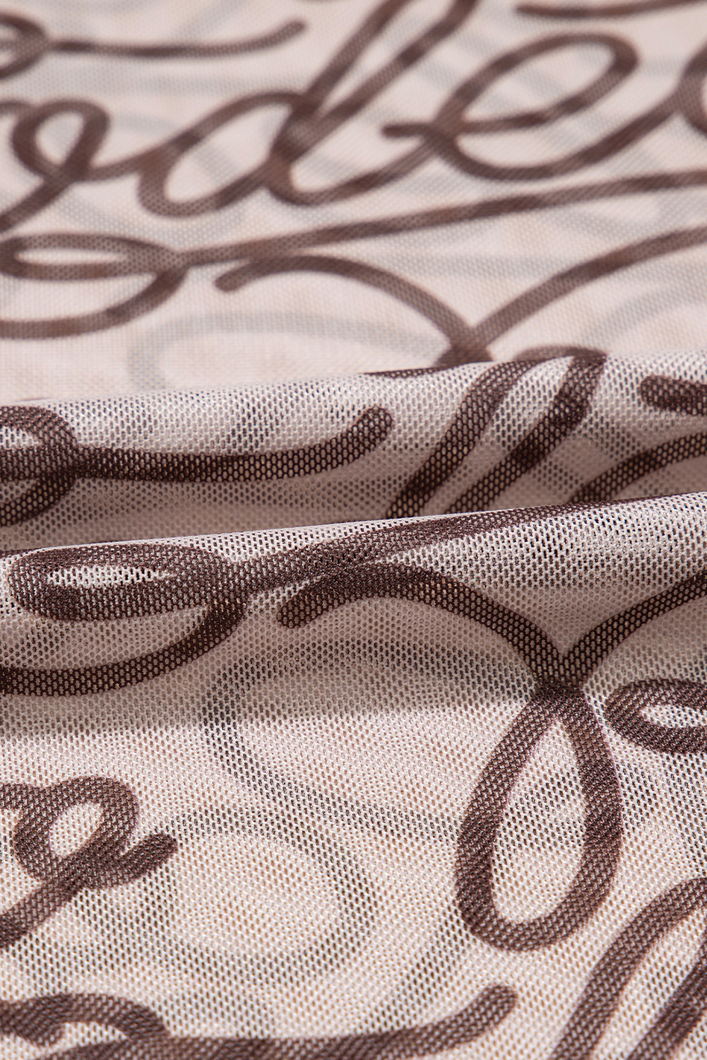 Brown Rodeo Print Round Neck Slim Fit Mesh T Shirt - loveforevers
