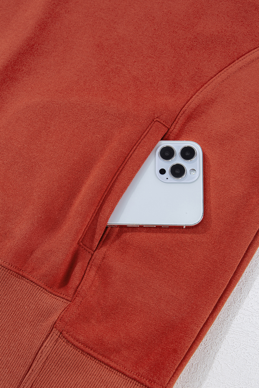 Red Clay Drop Shoulder Pocketed Baggy Drawstring Hoodie - loveforevers