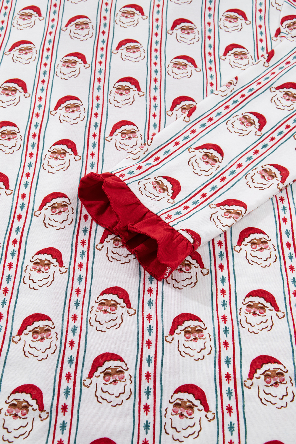 White Santa & Stripes Ruffle PJ Set - loveforevers