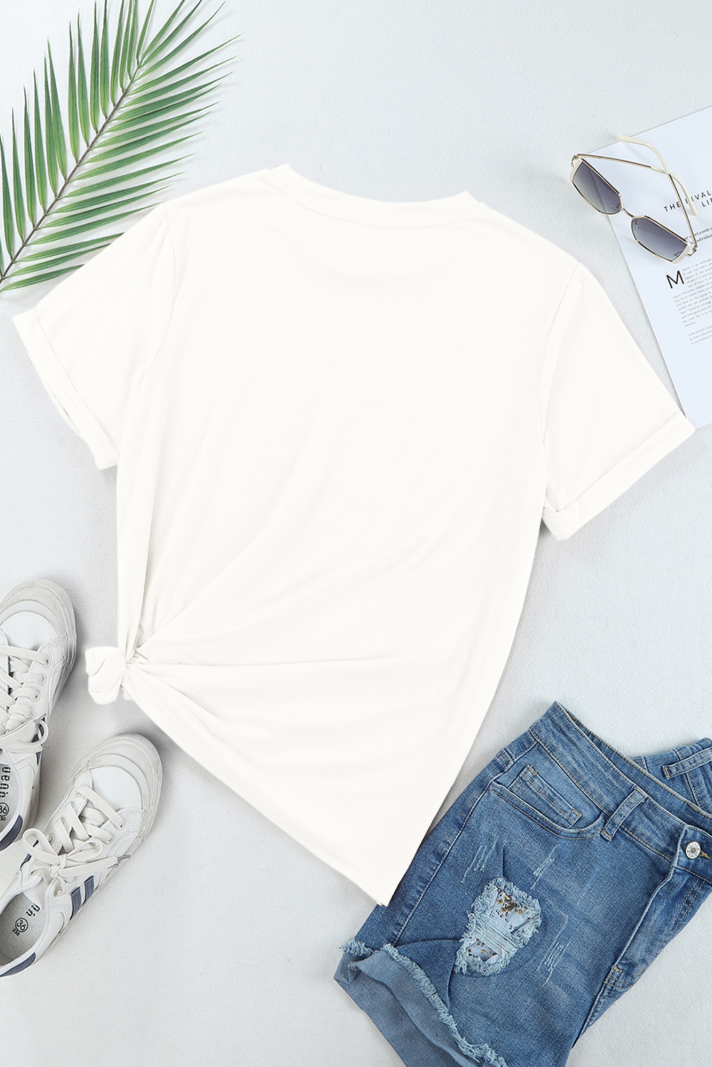 Khaki Casual Plain Crew Neck Tee - loveforevers
