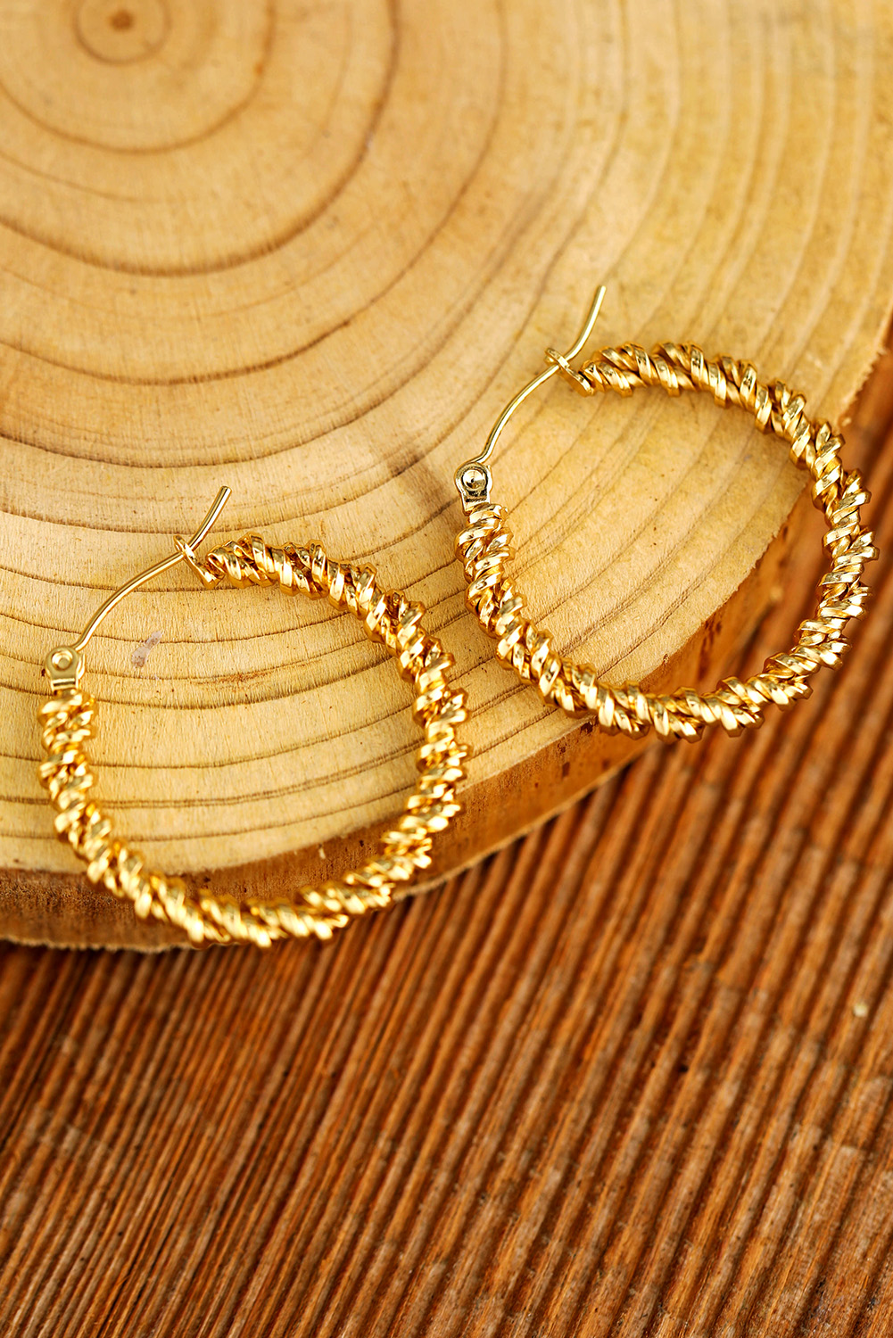Gold Vintage Textured Hoop Earrings - loveforevers