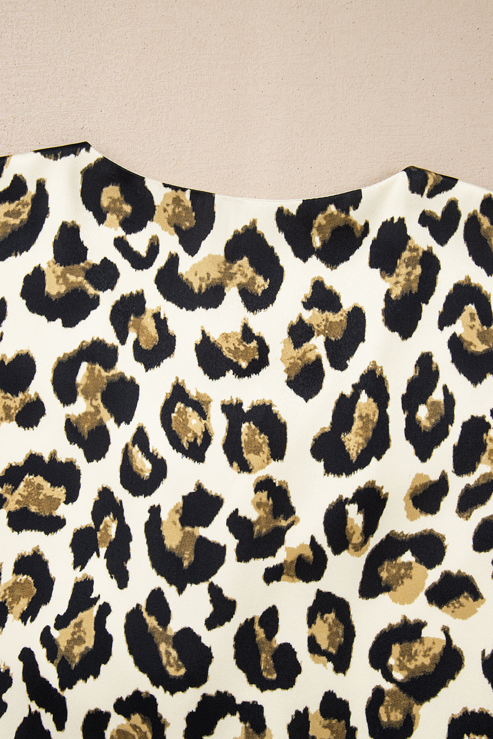 Apricot Leopard Bubble Sleeve Bow Tie Front Peplum Blouse - loveforevers