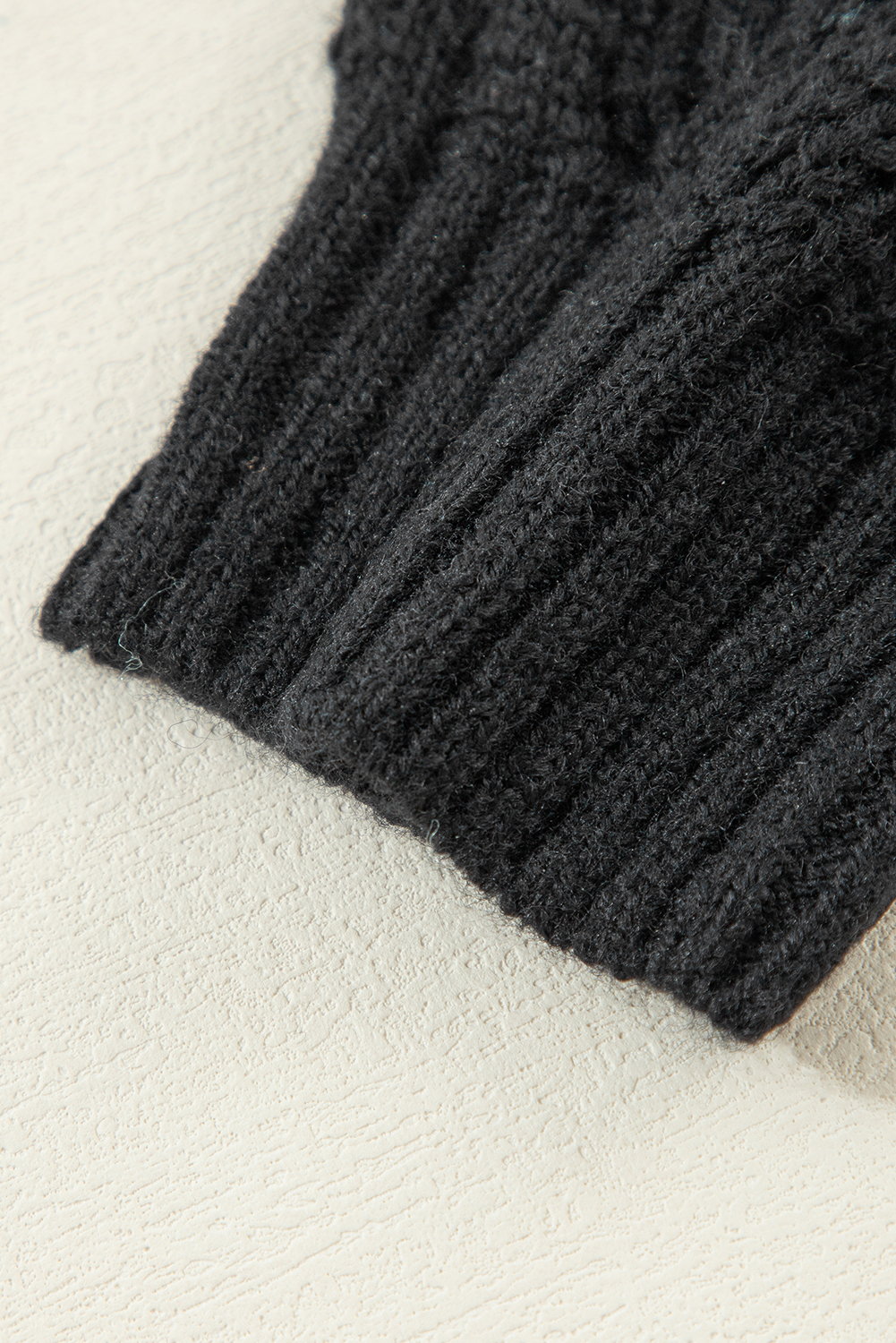 Beige Hollow Out Knit V Neck Drop Shoulder Sweater - loveforevers