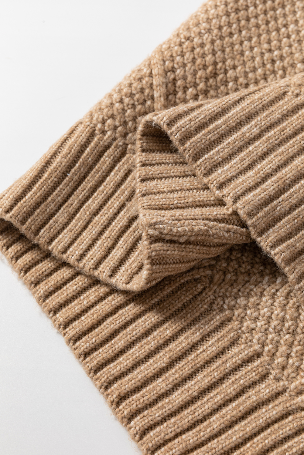 Parchment Cable Knit Drop Shoulder Loose Fit Sweater Dress - loveforevers