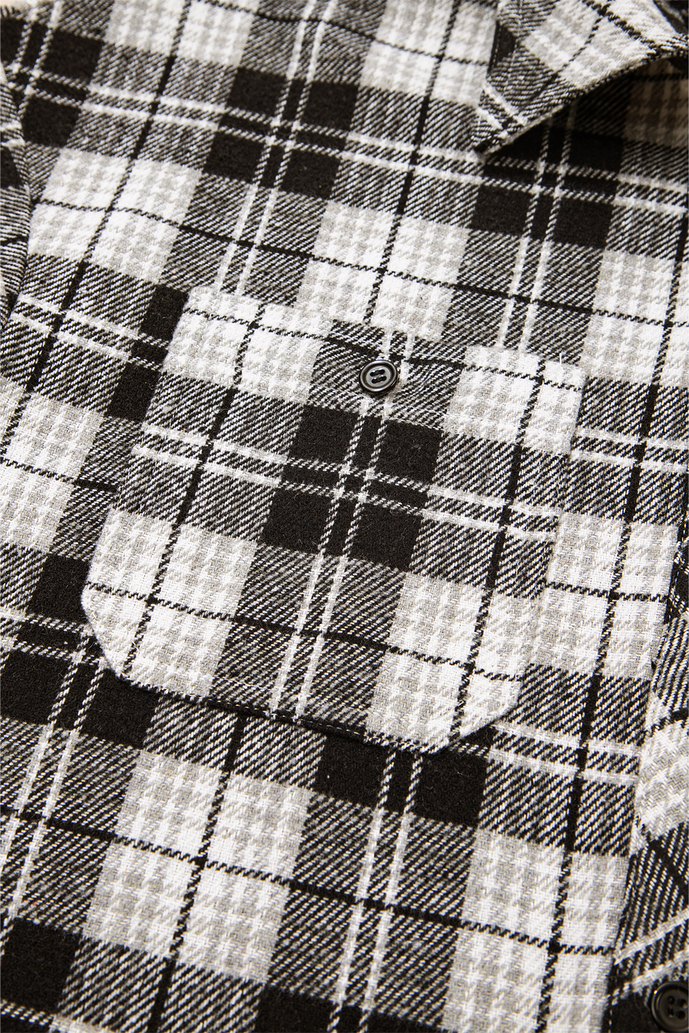 Black Plaid Print Chest Pockets Buttoned Shirt - loveforevers