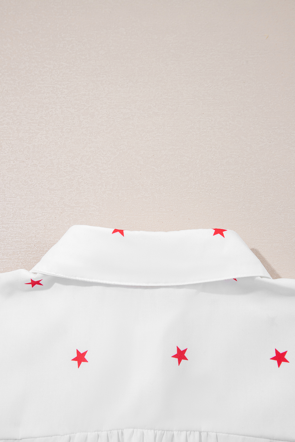 White Little Stars Printed Loose Half Sleeve Loose Shirt - loveforevers