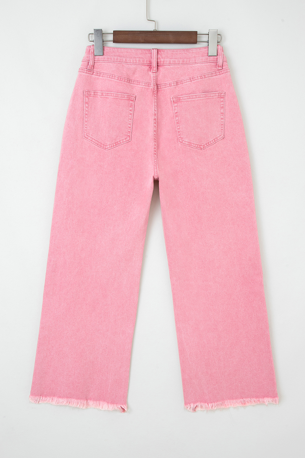 Peach Blossom Acid Washed High Rise Cropped Wide Leg Jeans - loveforevers