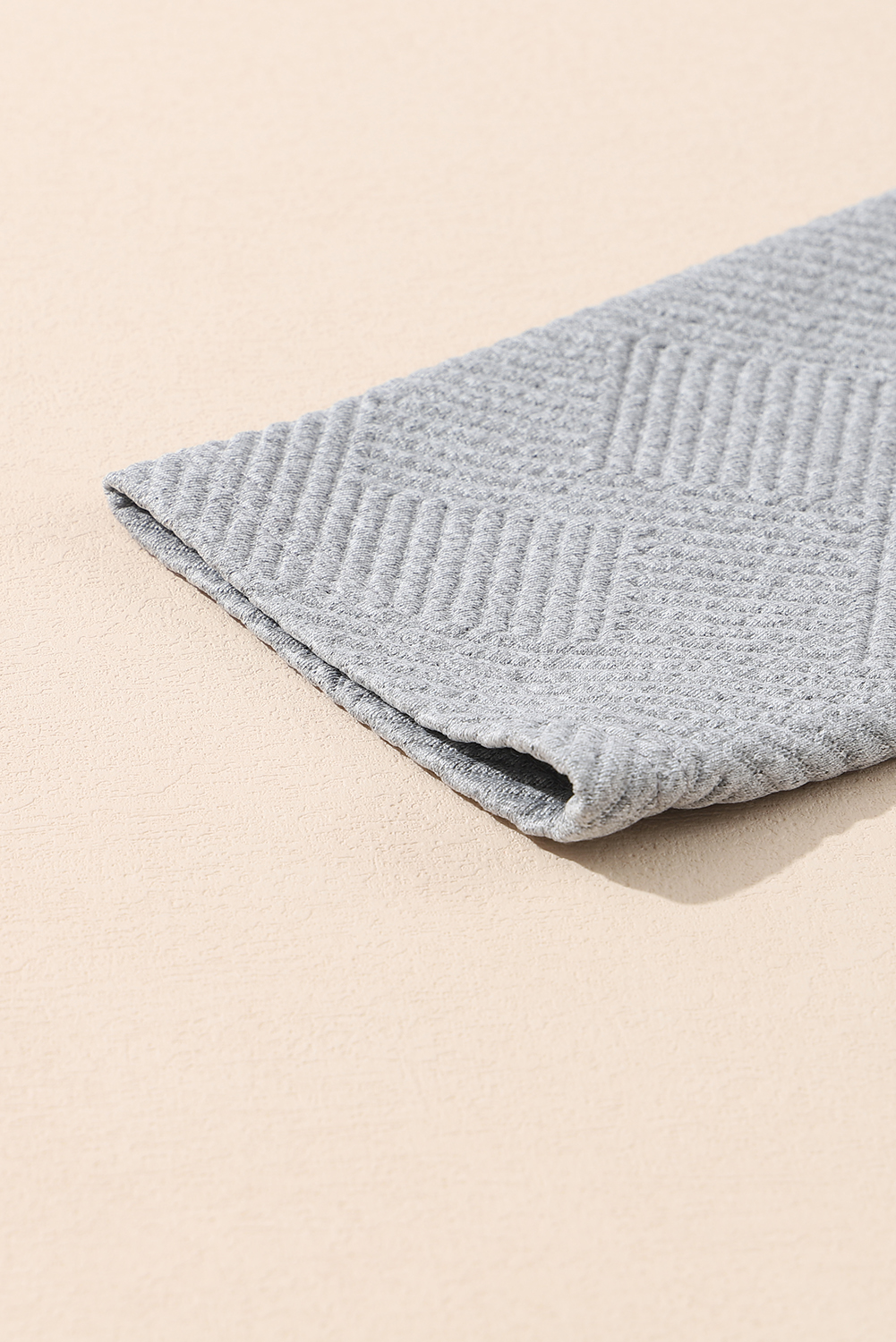 Apricot  Asymmetric Buttons Detail High Neck Textured Sweatshirt - loveforevers