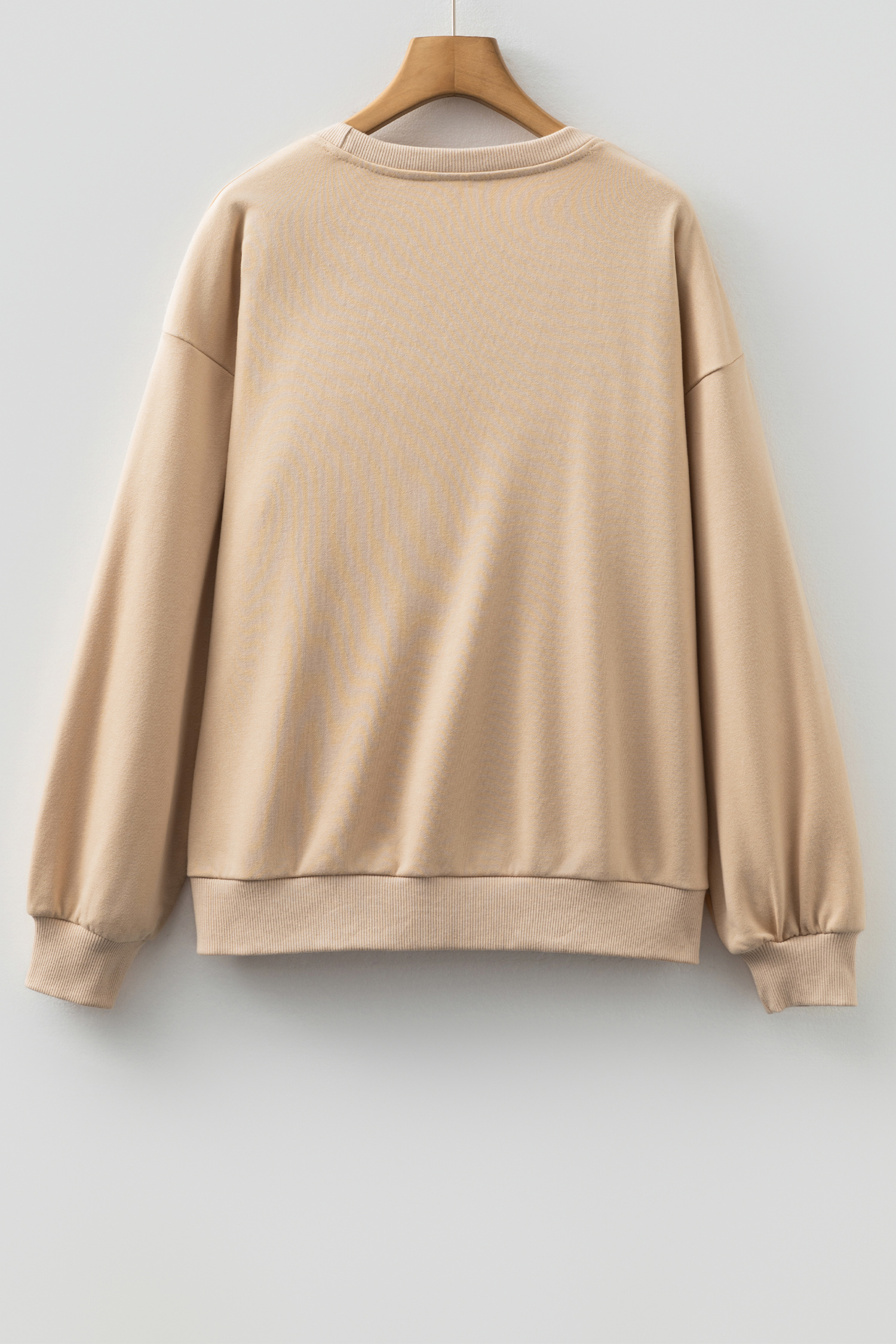 Parchment Embroidered Flower Pattern Drop Shoulder Sweatshirt - loveforevers