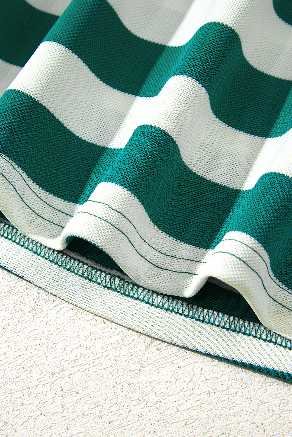 Green Stripe Flutter Sleeve Round Neck Shift Dress - loveforevers