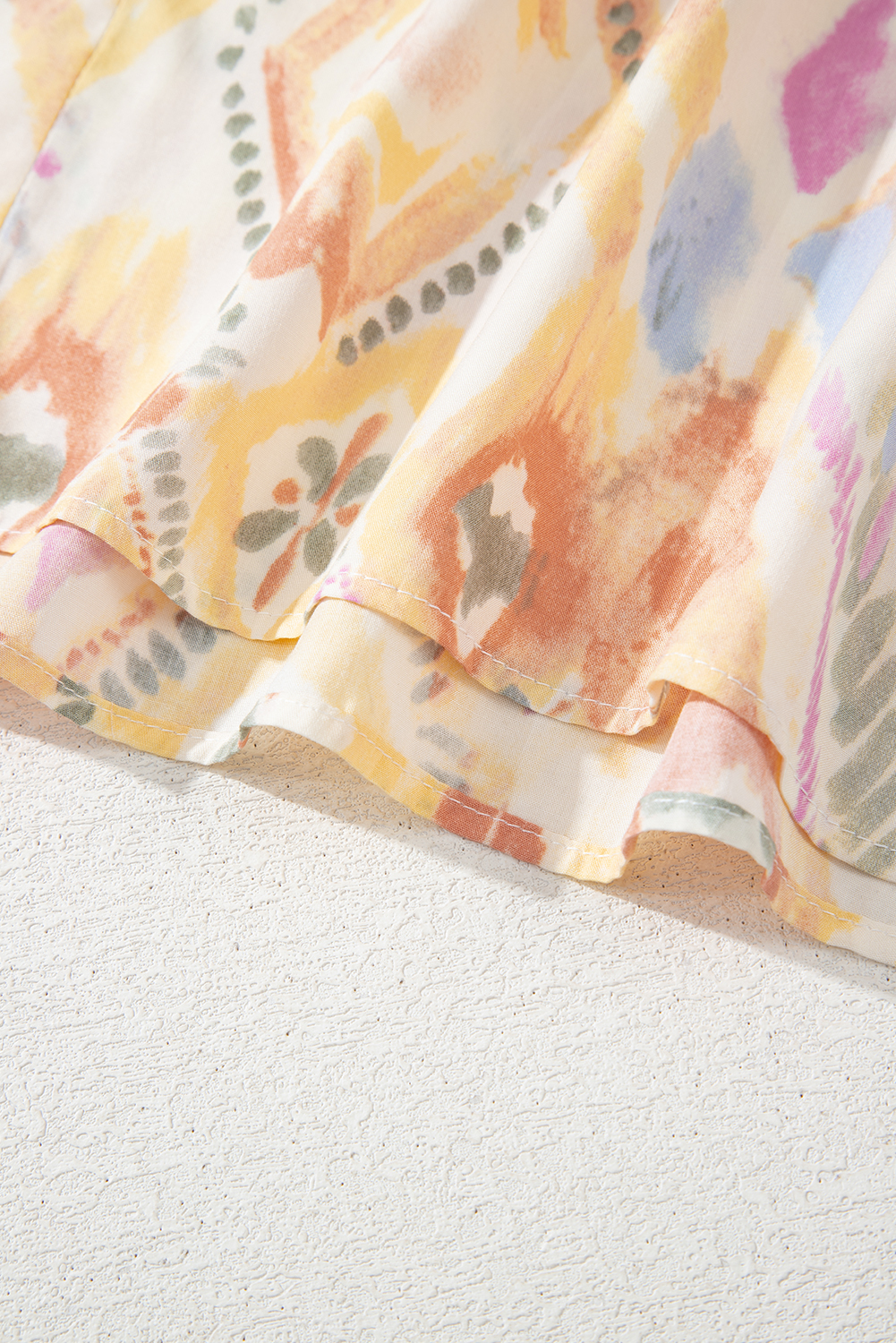 Multicolour Geometric Print Half Sleeve Shirred High Waist Maxi Dress - loveforevers