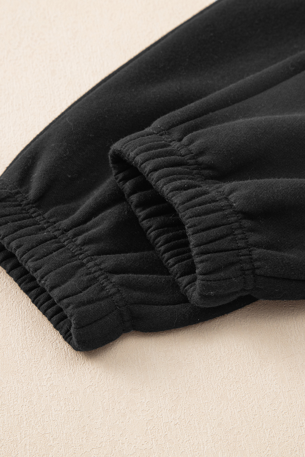 Black Drop Shoulder Loose Sweatshirt and Joggers Active Set - loveforevers
