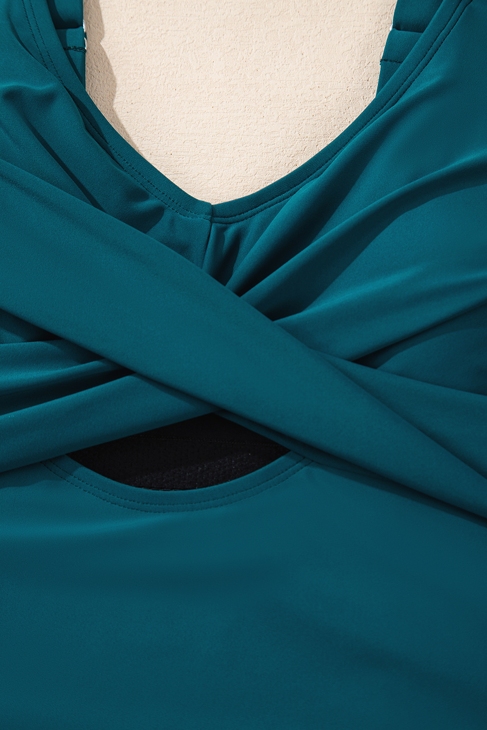 Sea Green Adjustable Straps Cutout Ruched Knot Slit One Piece Swim Dress - loveforevers