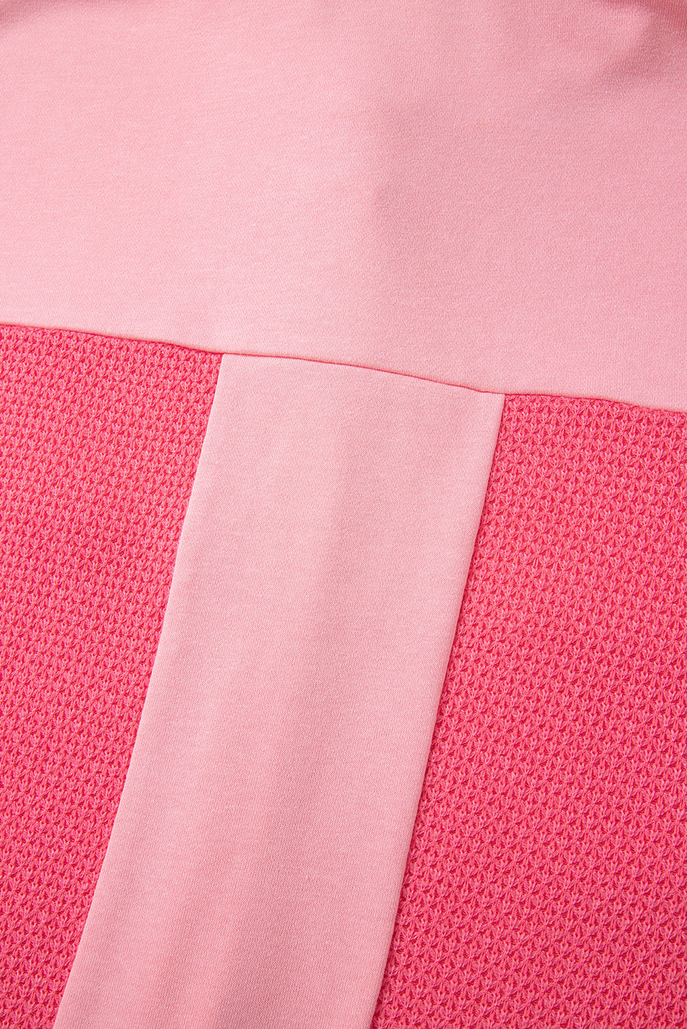 Peach Blossom Two Tone Contrast Waffle Knit Buttoned Loose Shacket - loveforevers