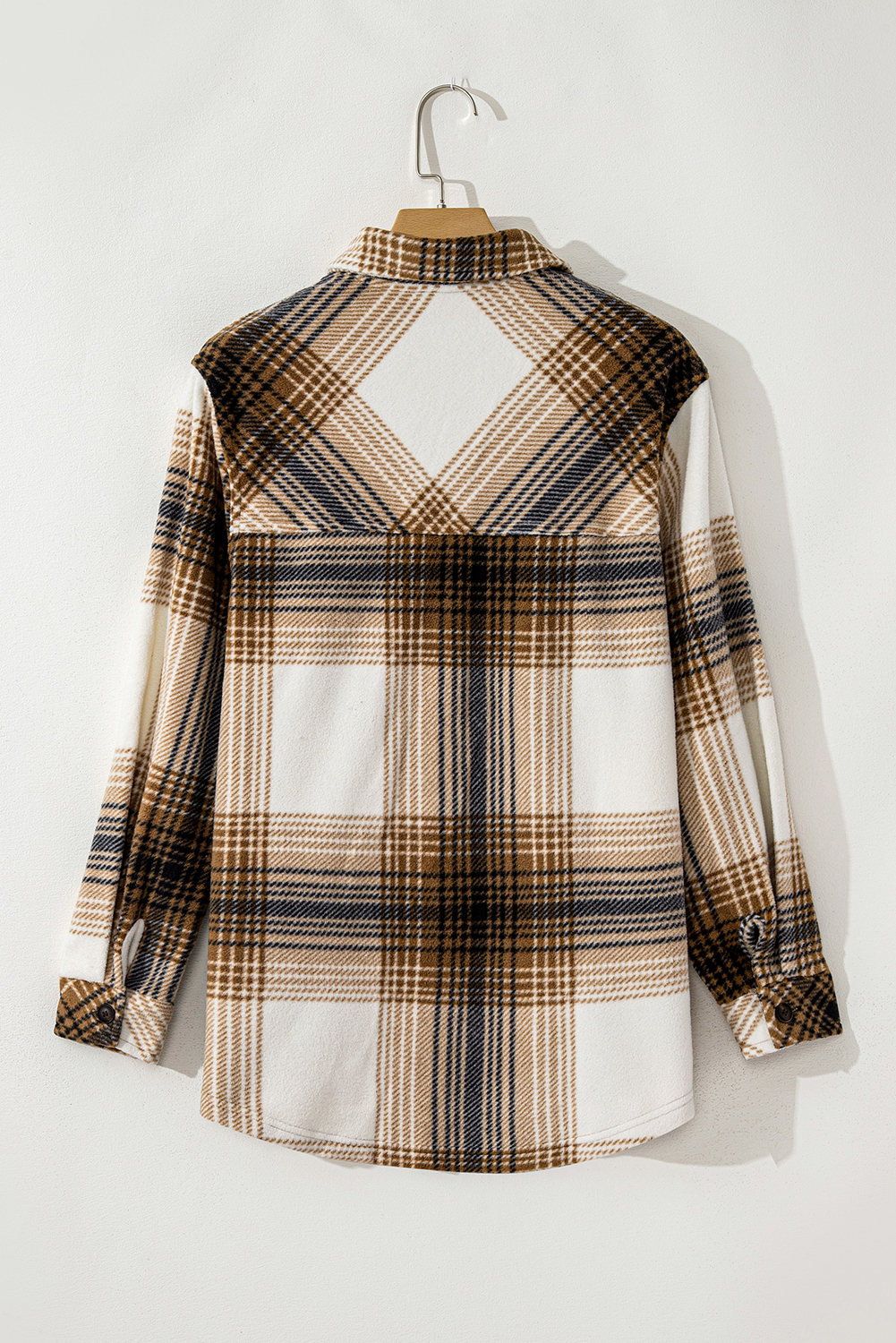 Multicolour Plaid Print Flap Pocket Button Up Shacket - loveforevers