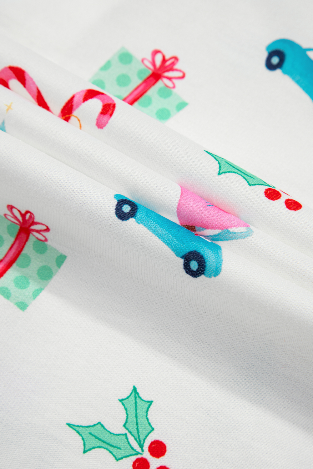 White Christmas Print Lapel Shirt and Pants Sleepwear - loveforevers