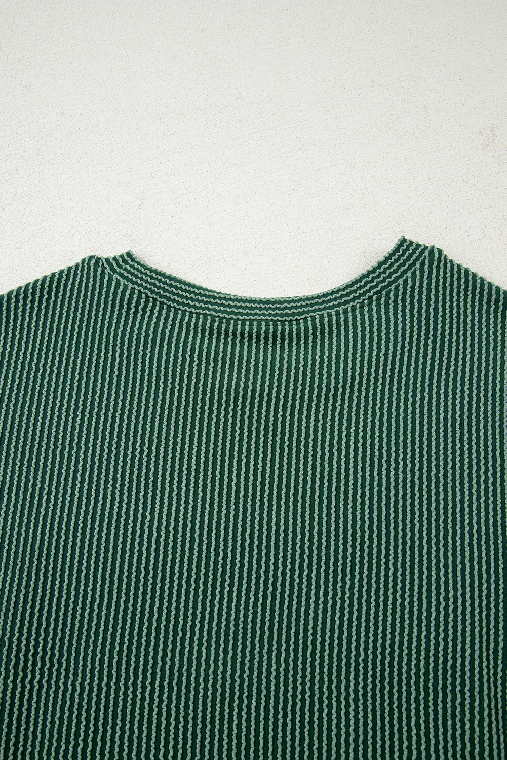 Evergreen Twisted Rib Outlined Merry Letter Graphic Loose Long Sleeve Top - loveforevers