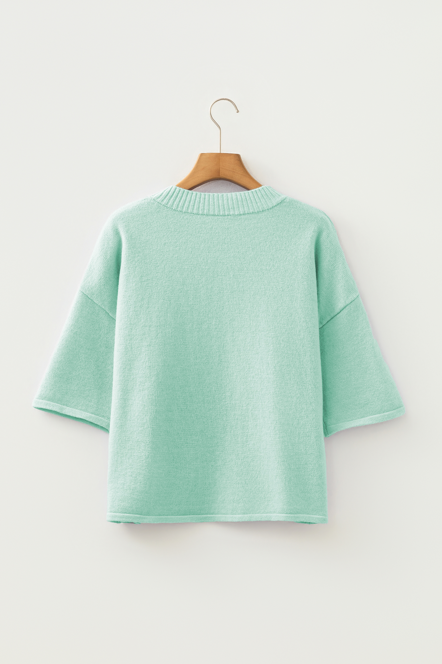 Lavendula 3/4 Sleeve Boxy Knit Button Down Sweater Cardigan - loveforevers