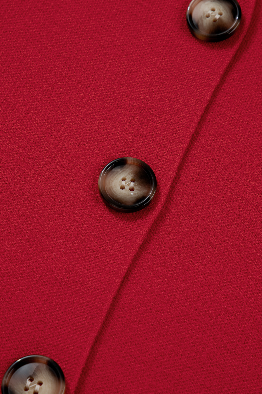 Fiery Red Collared Button Front Wrapped Cardigan Jacket - loveforevers