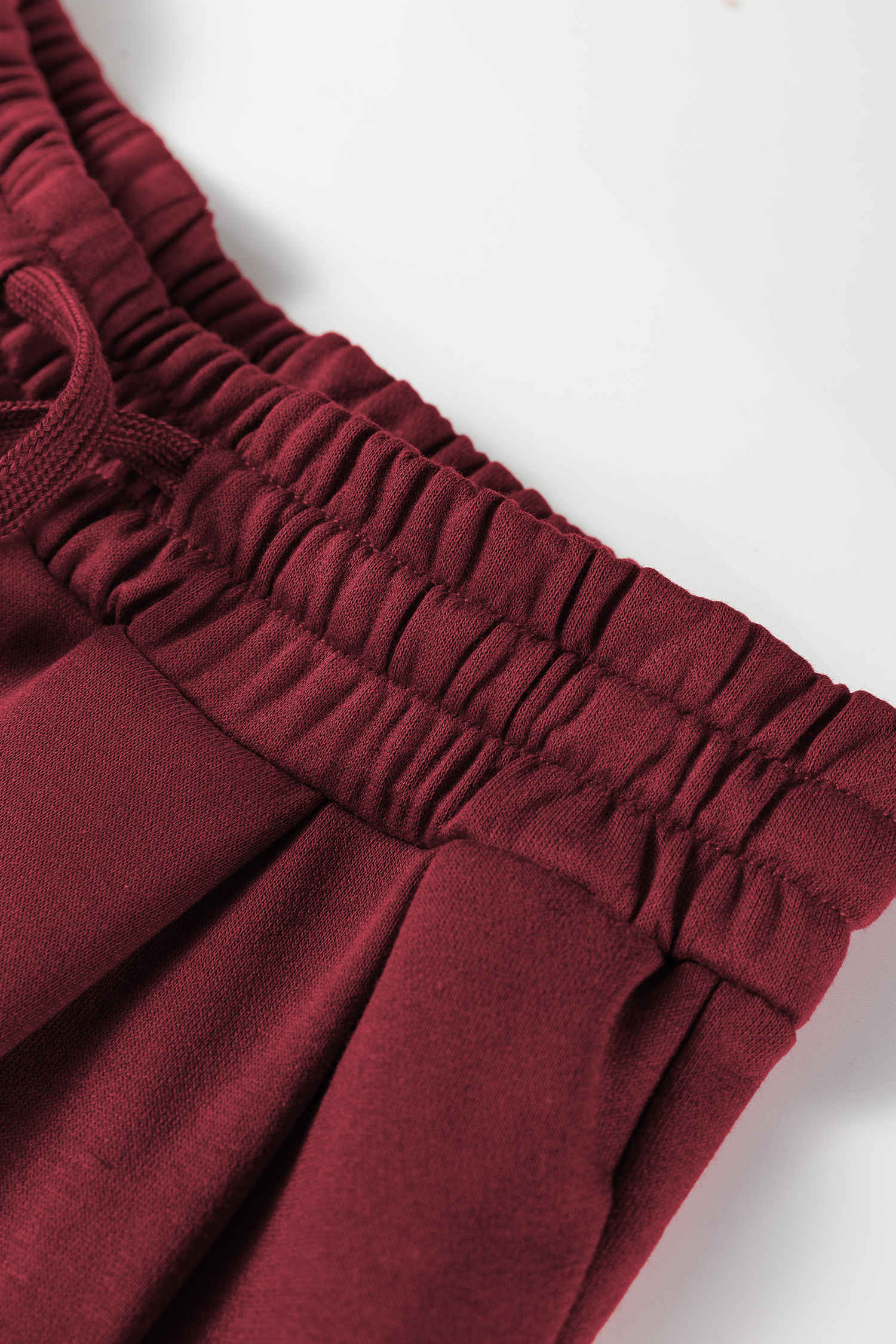 Burgundy Varsity Striped 3/4 Sleeve Pullover Drawstring Sweatpants Set - loveforevers