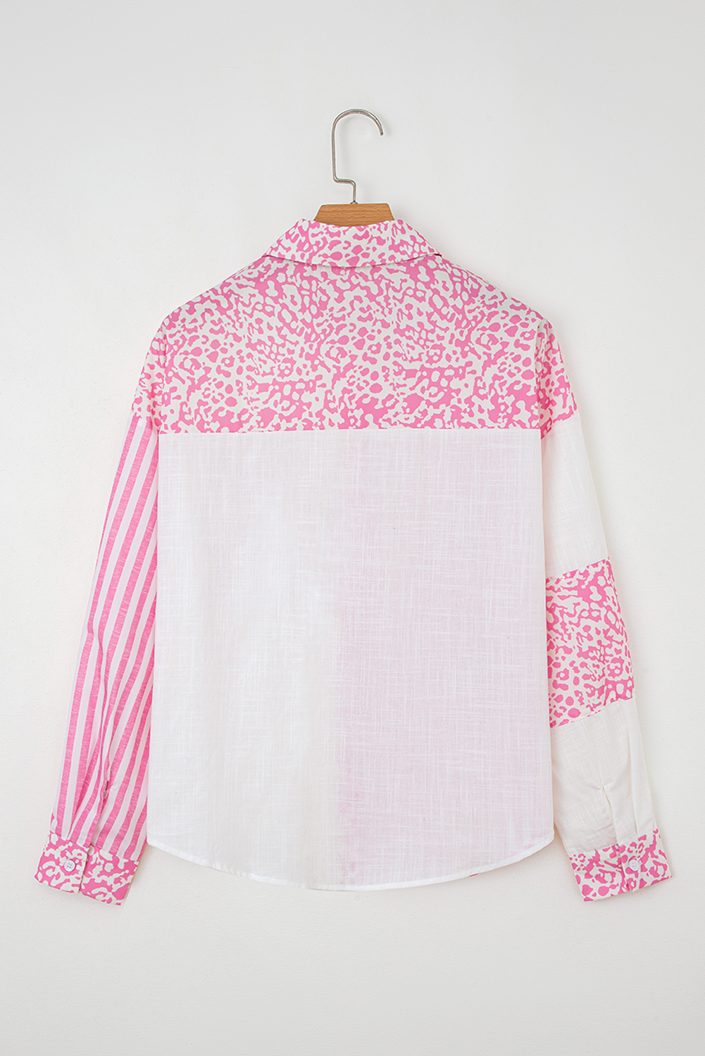Sky Blue Leopard Striped Western Casual Shirt - loveforevers