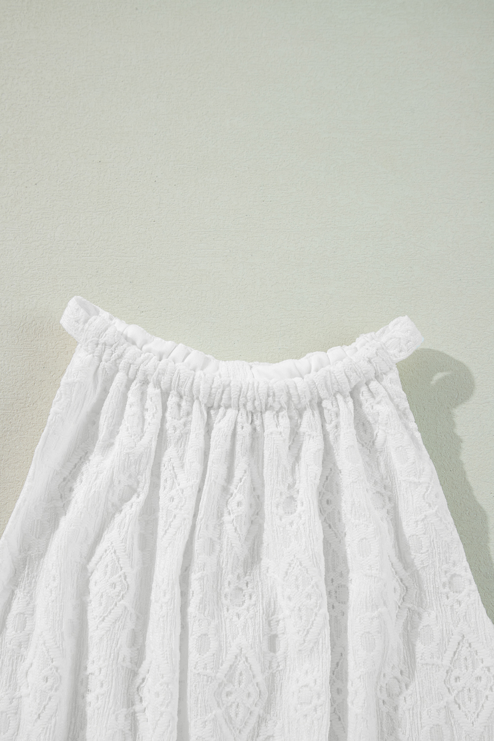 White Lace Sleeveless Knot Hollow Out Back Tied Waist Mini Dress - loveforevers