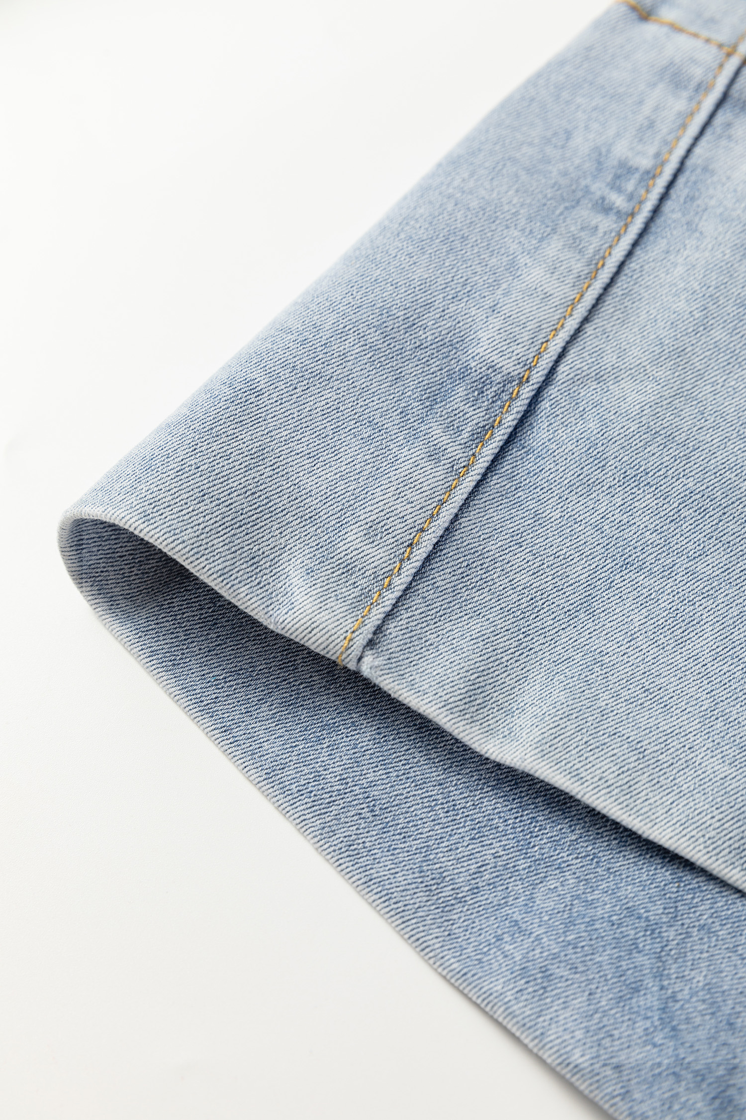 Beau Blue Mid Rise Pearl Embellished Split Wide Leg Jeans - loveforevers