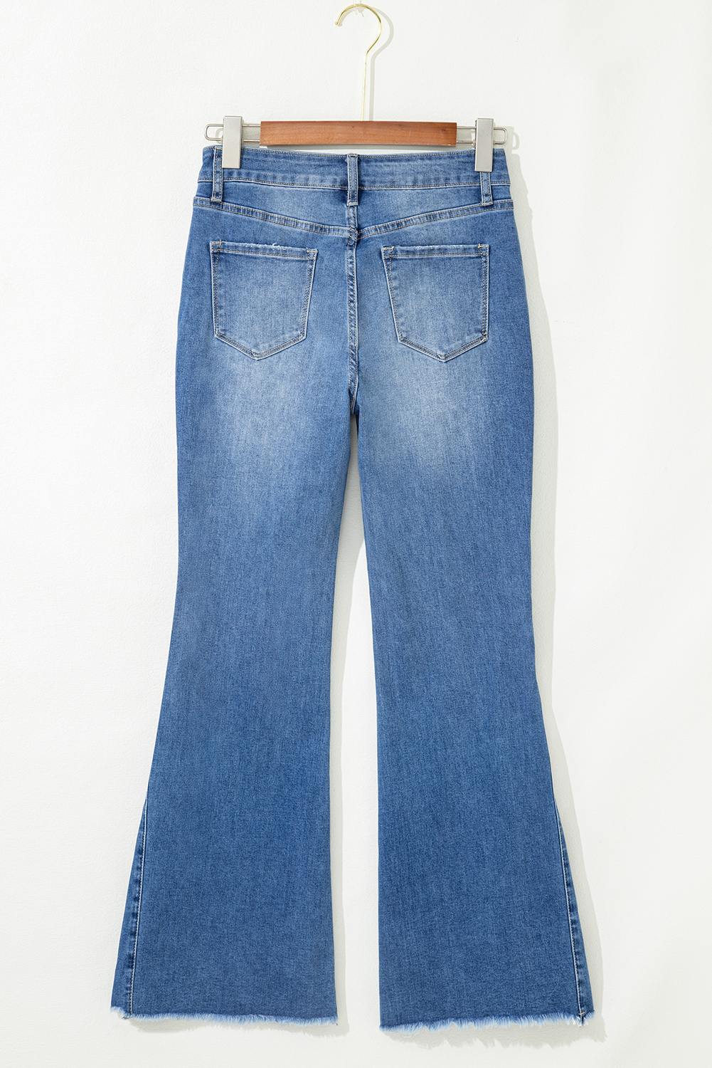 Ashleigh Blue Cut out Side Frayed Hemline Flare Jeans - loveforevers