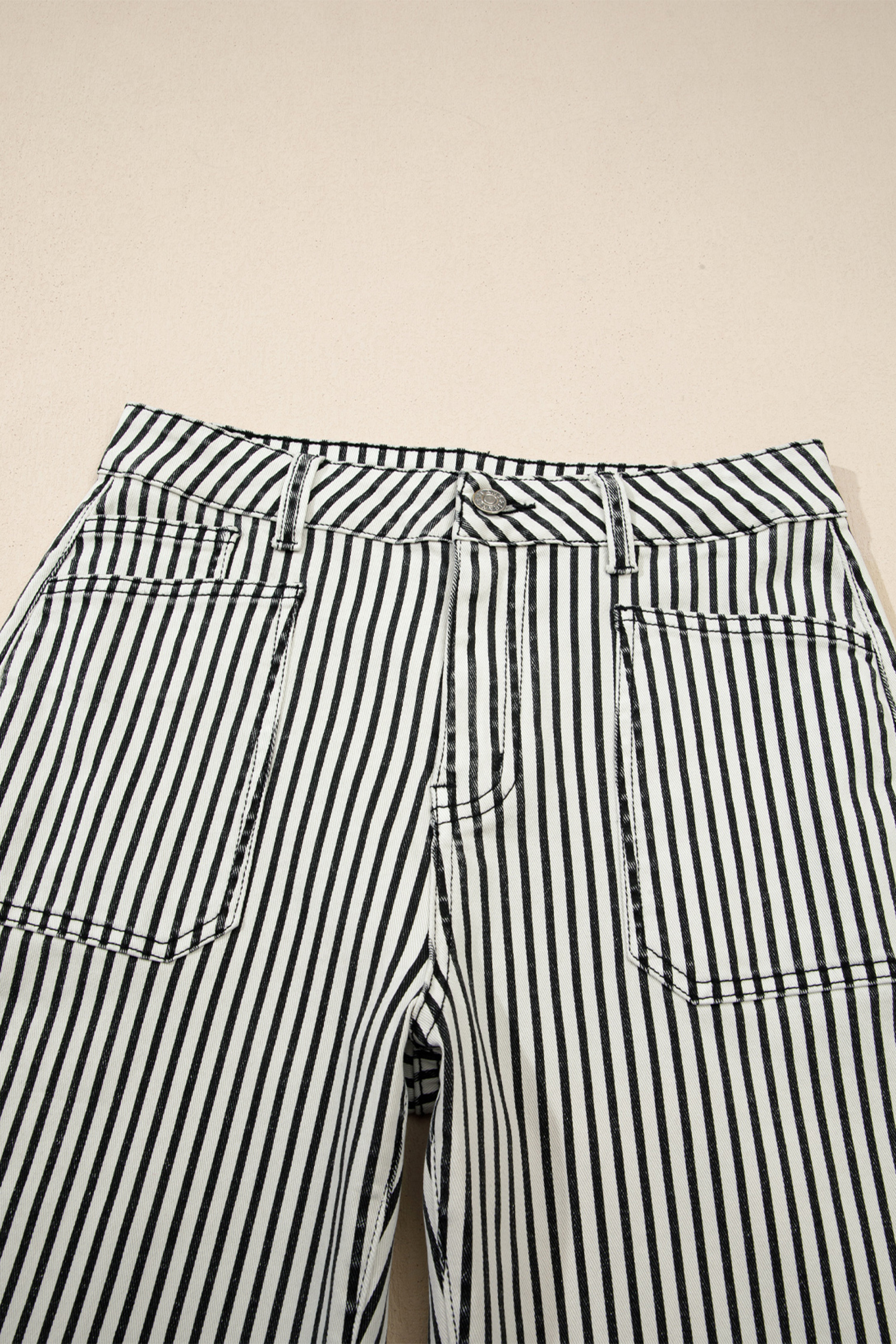 Black Stripe Patch Pocket High Waist Shift Denim Jeans - loveforevers